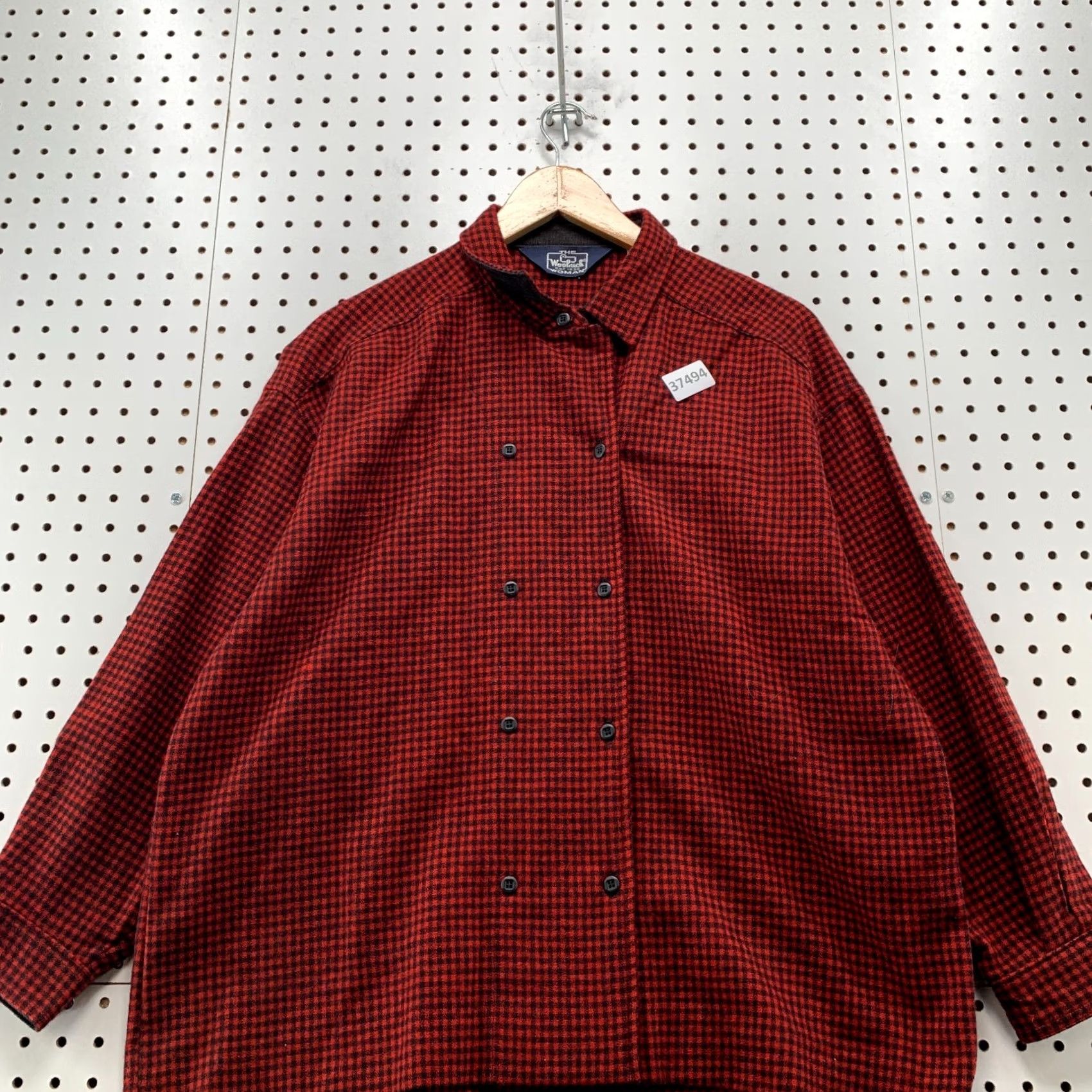 Vintage VINTAGE Woolrich Button Shirt Womens Size 16 Red Check Double Breasted Shirt Womens Size 16 Red Check Woolrich Button-Up Size XXL / US 16-18 / IT 52-54 - 4 Thumbnail