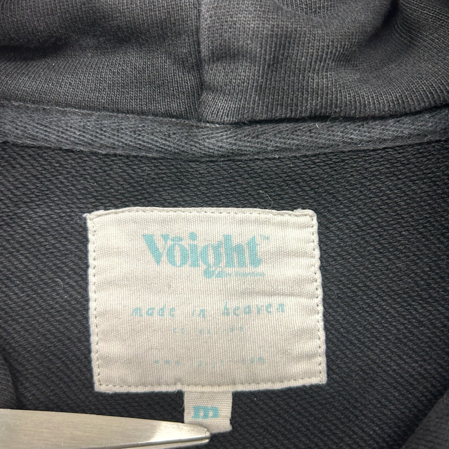 Vintage Valentina Voight Hoodie Womens M Black Pullover Spellout Made In Heaven Cotton Logo Pockets 90s City Pullover Size M / US 6-8 / IT 42-44 - 4 Thumbnail
