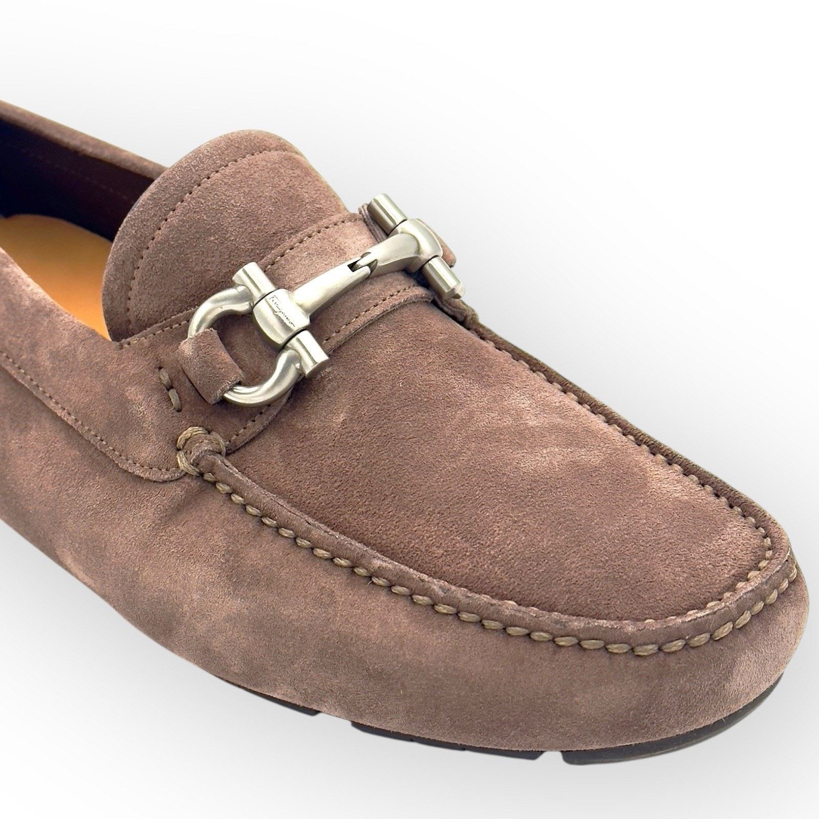 Salvatore Ferragamo Ferragamo Driver with Gancini ornament Beige CARAWAY Size US 8 / EU 41 - 2 Thumbnail