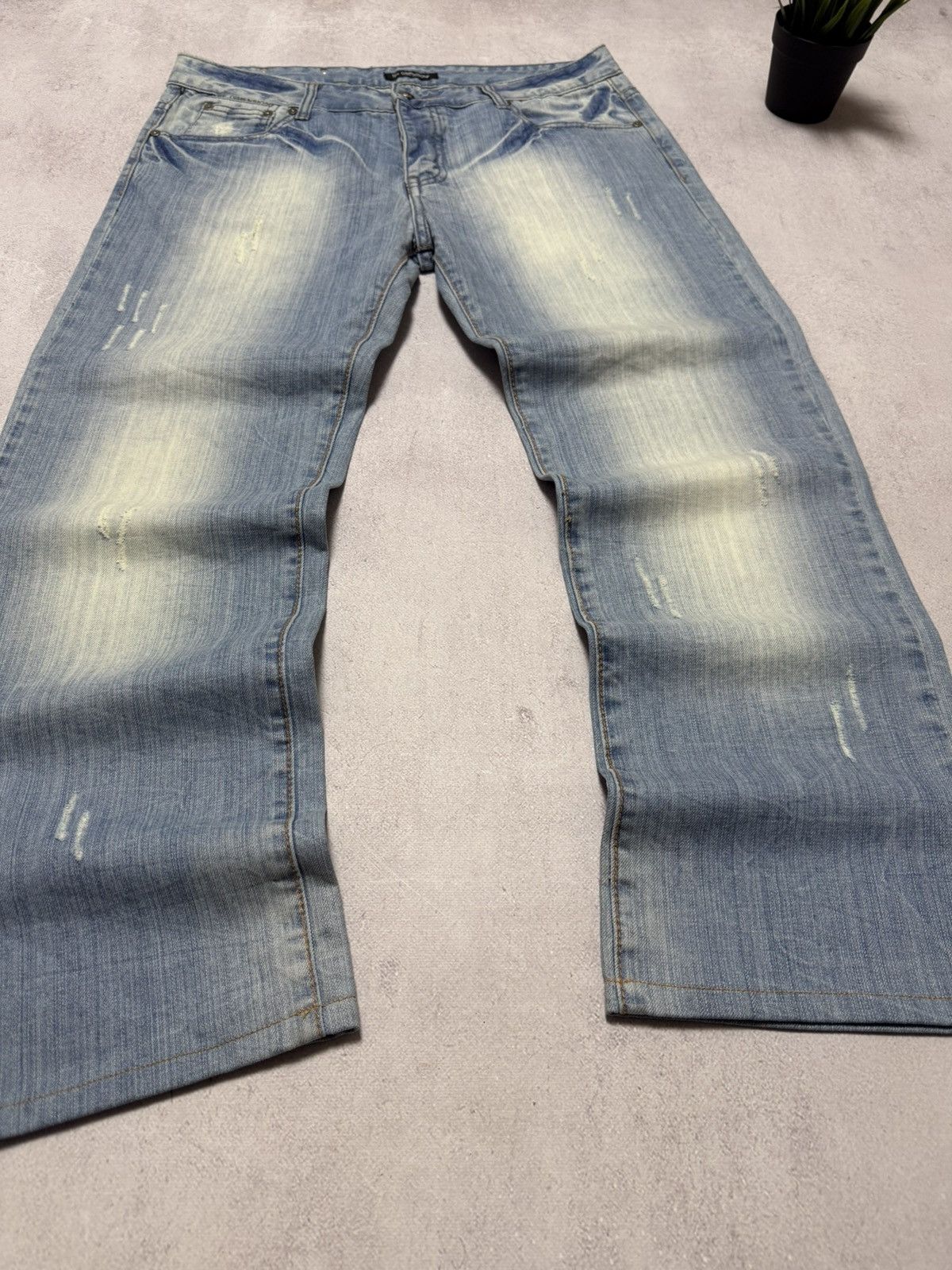 Japanese Brand Sick Vintage Baggy Jeans Japanese Distressed Wash Pants 90s Size US 36 / EU 52 - 2 Thumbnail