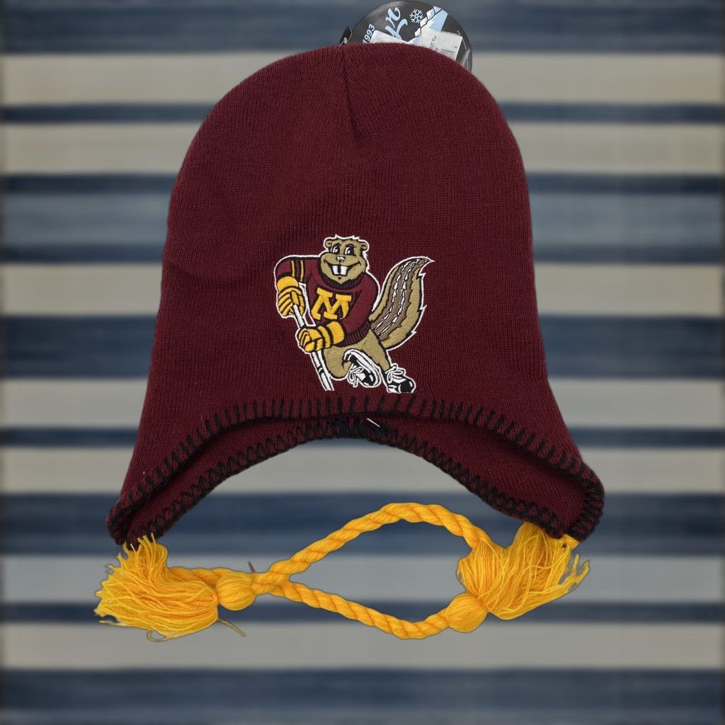 Top Of The World MN Gophers Pom Beanie Ropes Maroon Gold University of Minnesota Hat OSFA Size ONE SIZE - 1 Thumbnail
