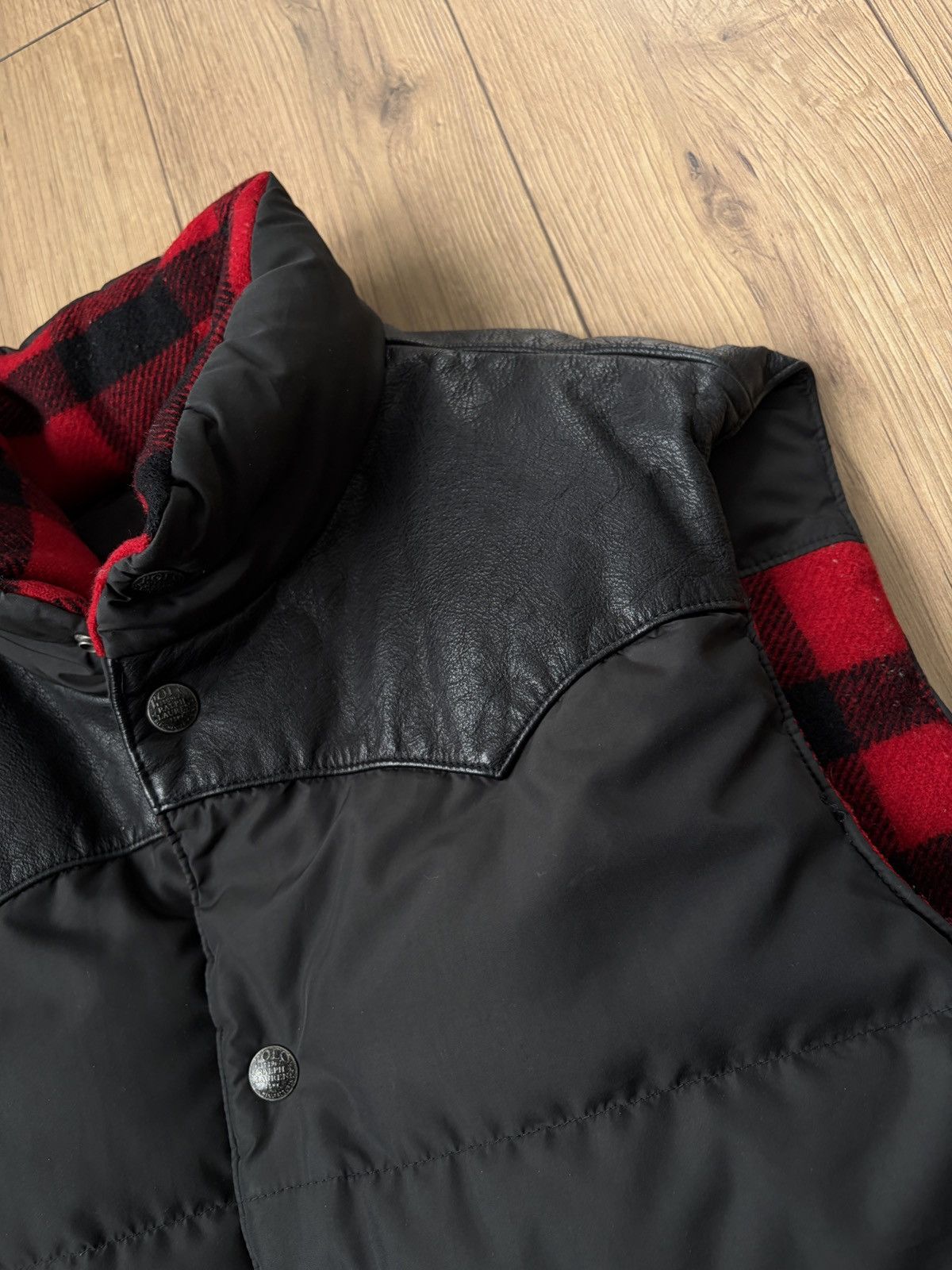 Polo Ralph Lauren Polo Ralph Lauren Buffalo Wool Check Down Reversible Vest Size US L / EU 52-54 / 3 - 18 Thumbnail