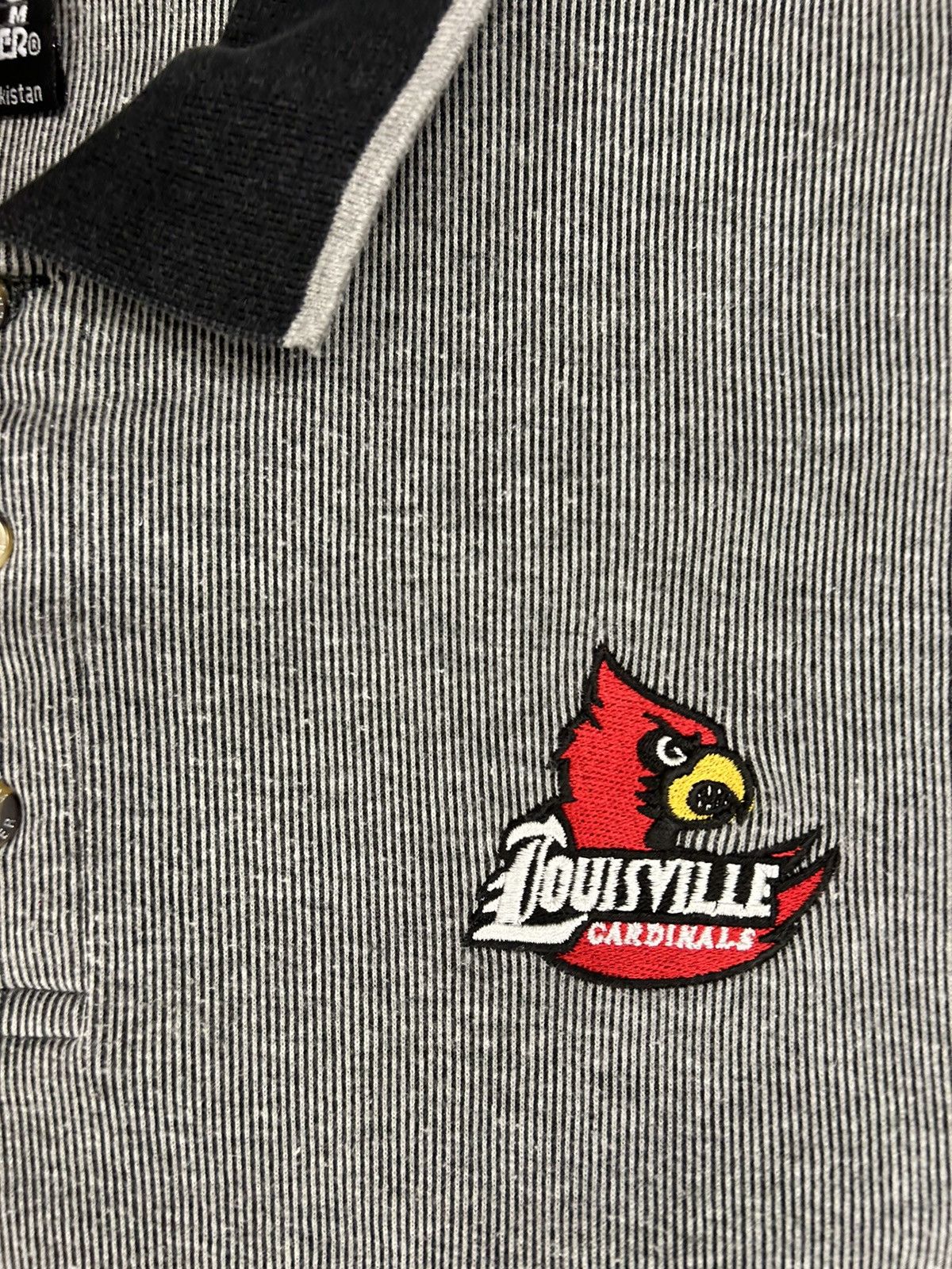 Vintage Crazy Vintage 90s Louisville University Grey Polo Tee Shirt Size US XL / EU 56 / 4 - 2 Thumbnail