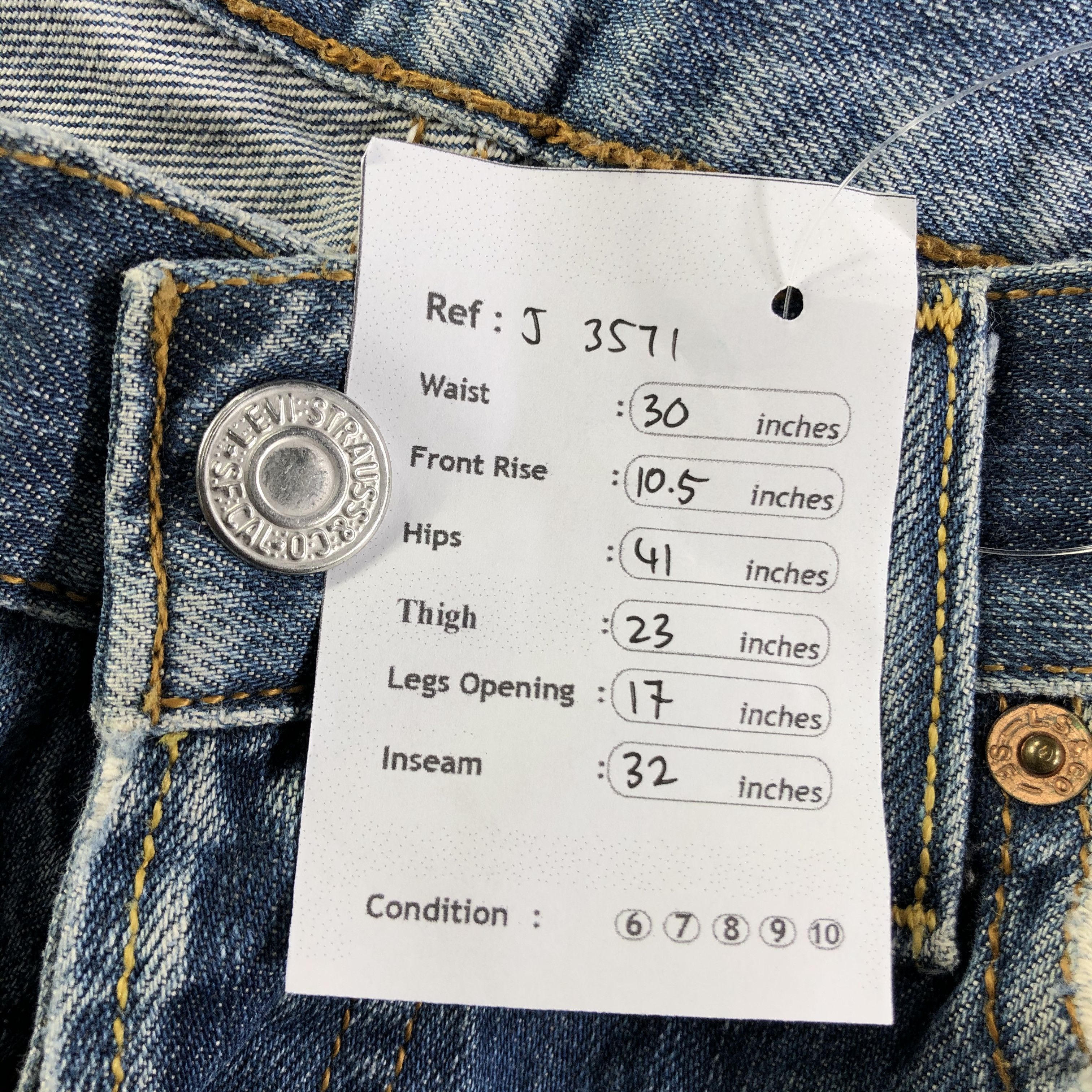 Levi's Vintage Blue Wash Levis 501 Jeans-J3571 Size US 30 / EU 46 - 12 Thumbnail