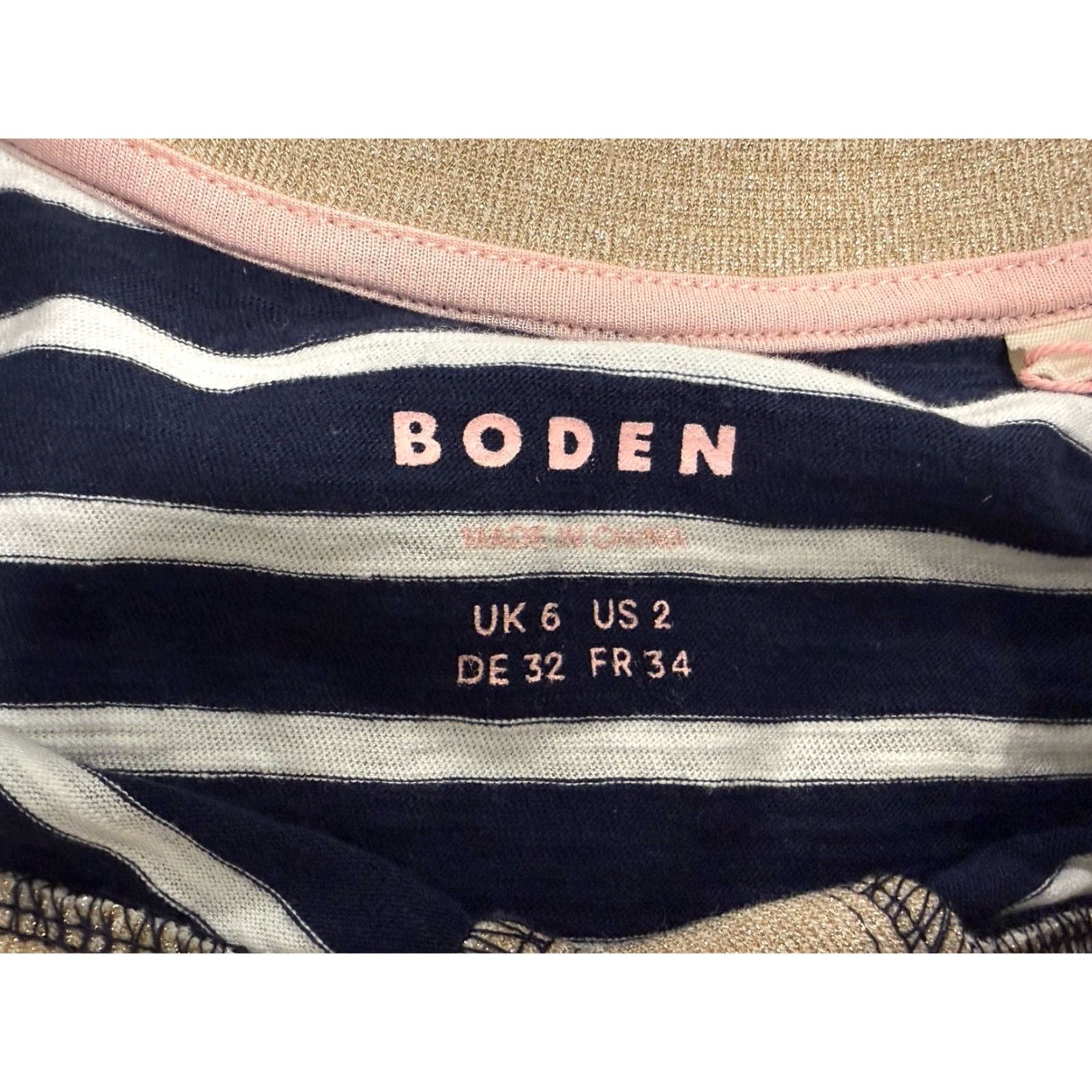 Boden NWT Boden Stripe Metallic Trim Henley Top Size 2 Size XS / US 0-2 / IT 36-38 - 6 Thumbnail