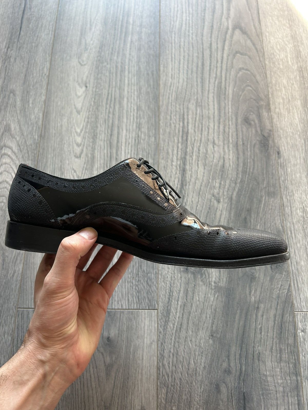 Dior Dior Homme Patent & Textured Leather Oxford Shoes Size US 8 / EU 41 - 16 Thumbnail