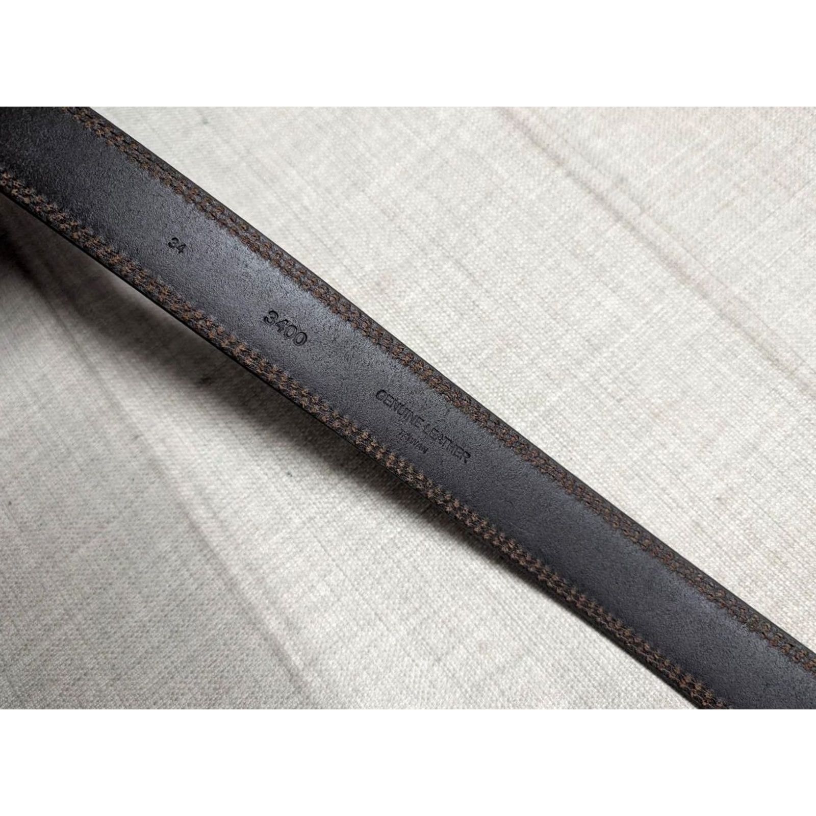 Vintage VINTAGE Cowhide full grain Leather belt 34 brown Men 1-1/2" Dress Work Belt XS Size 34 - 6 Thumbnail