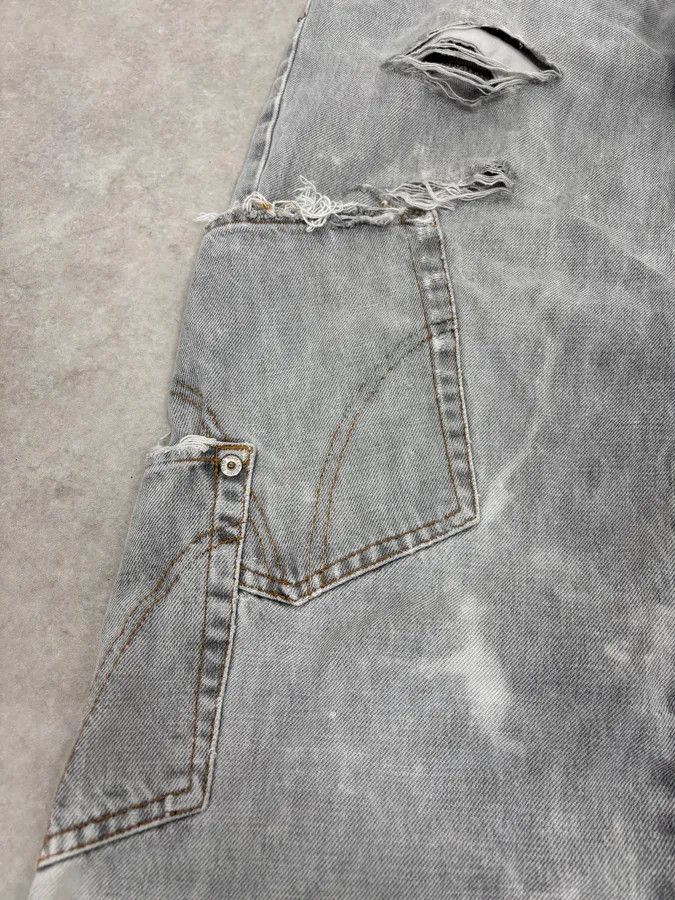 Dolce & Gabbana AW2004 Dolce & Gabbana Grey Distressed Multipocket Denim Jeans Size US 34 / EU 50 - 10 Thumbnail