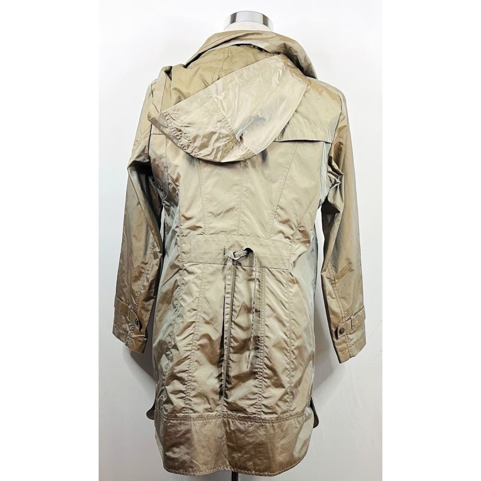 Cole Haan Cole Haan Trench Coat Hooded Beige Poly Nylon Full Zip Beltless Regular L Women CAD Beige Trench Coat Hooded Zip Coat Size L / US 10 / IT 46 - 5 Thumbnail