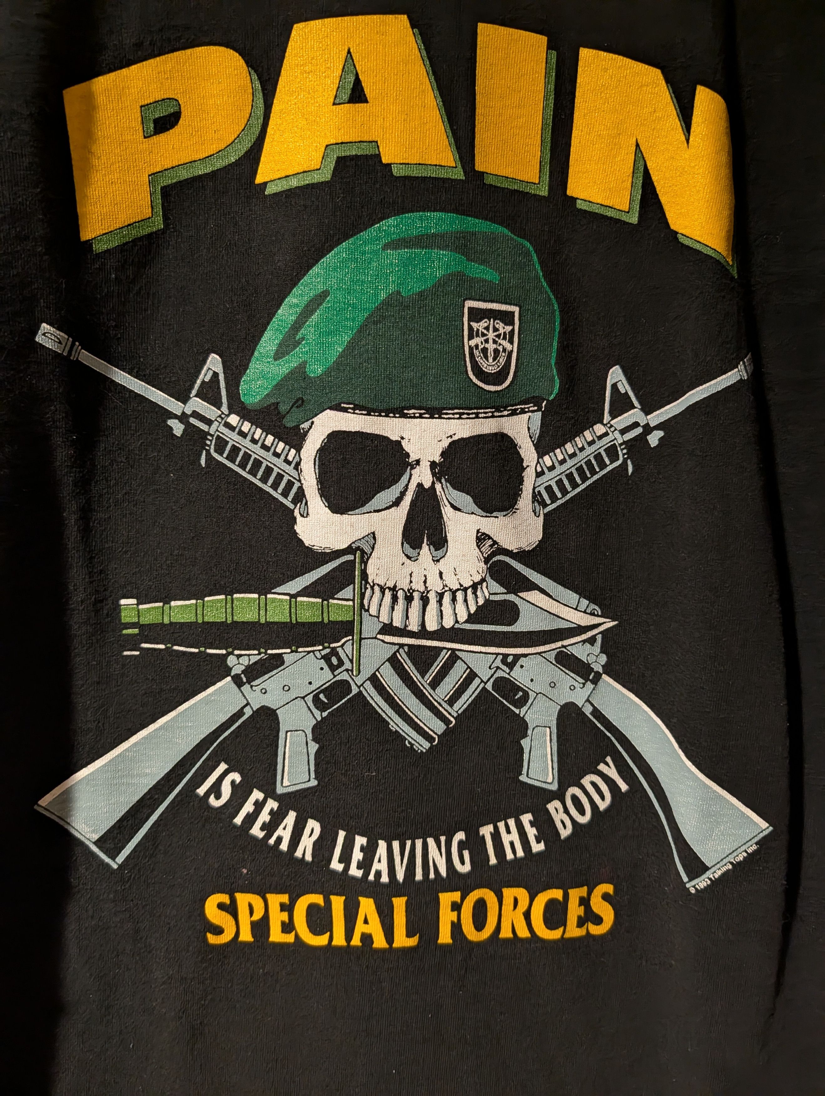 American Trench 1993 Special Forces Military T-Shirt Pain Is Fear Skull Size US XXL / EU 58 / 5 - 2 Thumbnail