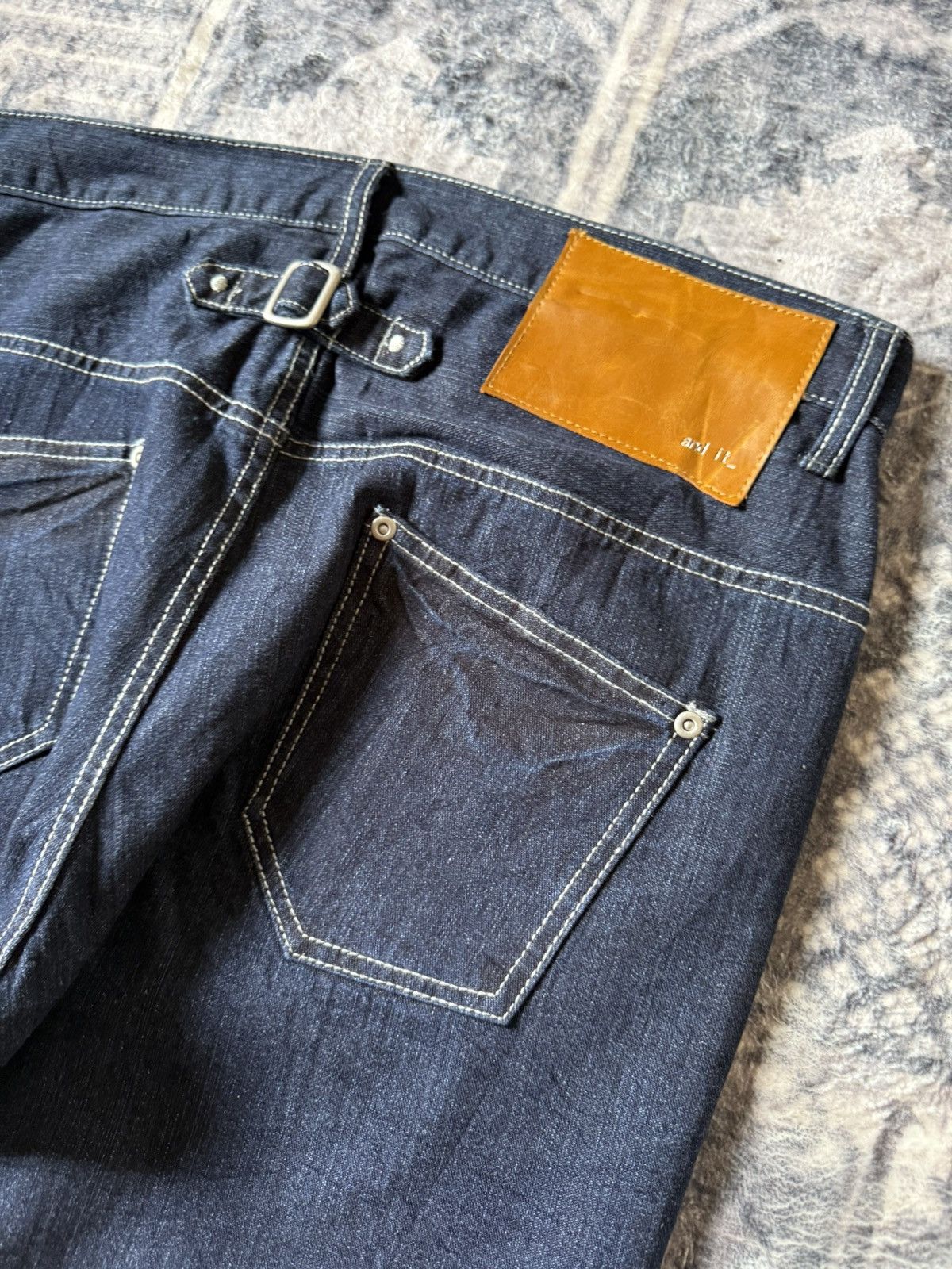 Japanese Brand And it Japan Asymmetric Fly Diagonal Cut Wide Denim Jeans Size US 32 / EU 48 - 10 Thumbnail