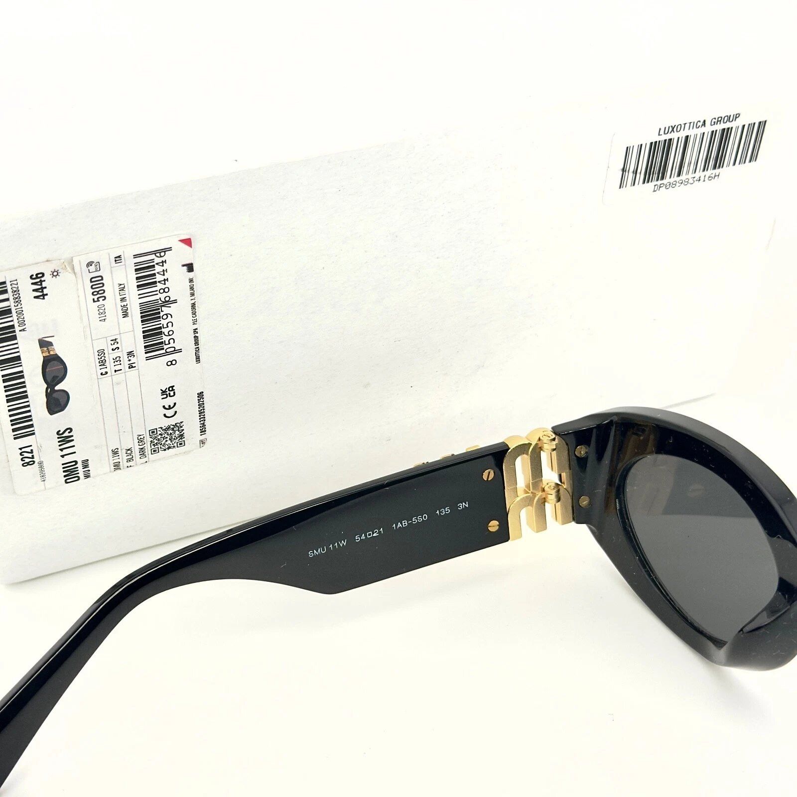 Miu Miu MIU MIU GLIMPSE LOGO MU11WS Black Logo Geometric Luxury 11W Size ONE SIZE - 8 Thumbnail