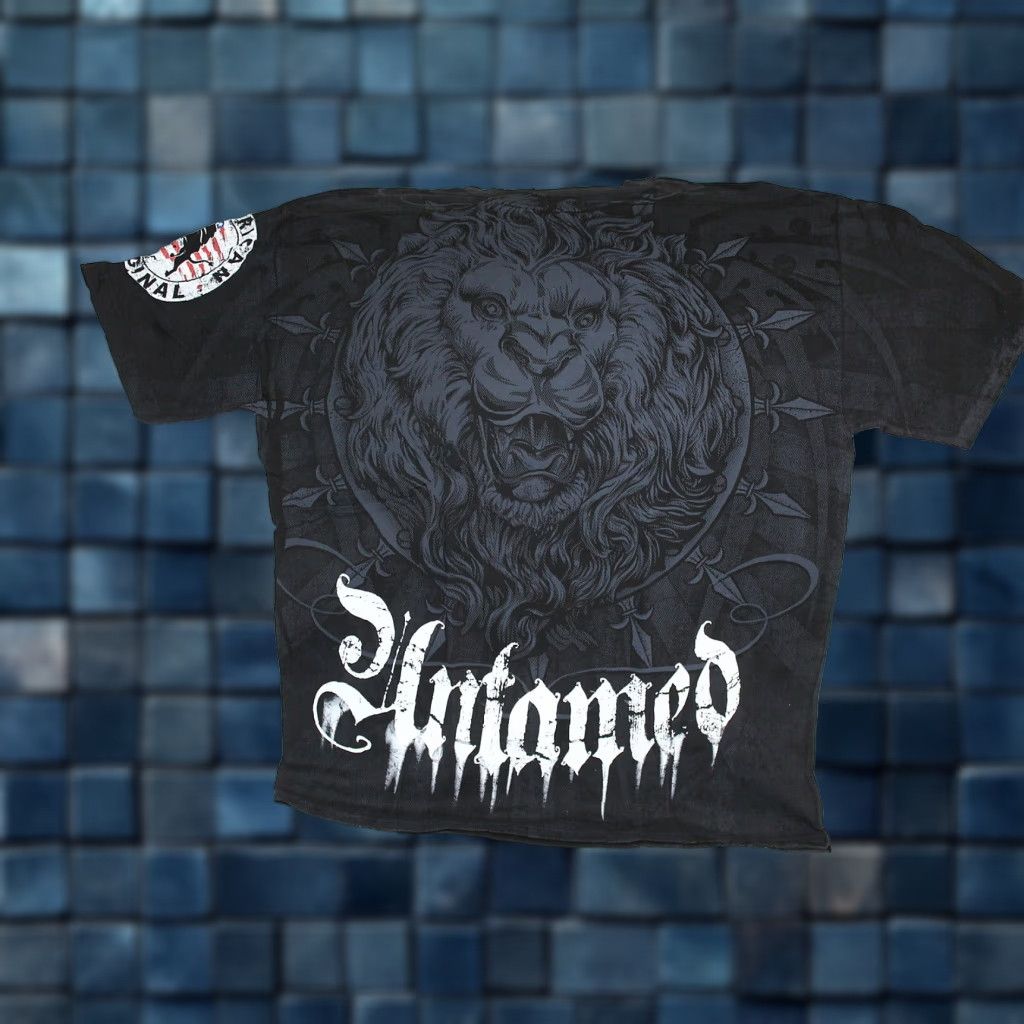 Vintage VINTAGE Lion Untamed Cotton T-Shirt Men XL Black Short Sleeve Activewear Size US XL / EU 56 / 4 - 1 Thumbnail