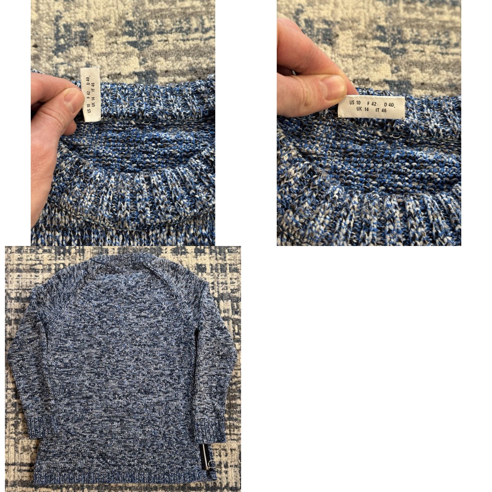 Akris VINTAGE AKRIS PUNTO Blue Knit Side Zip Pullover Sweater Women’s Size 10 US Crew Neck Long Sleeve Cotton Nylon Zipper Designer Size L / US 10 / IT 46 - 8 Thumbnail