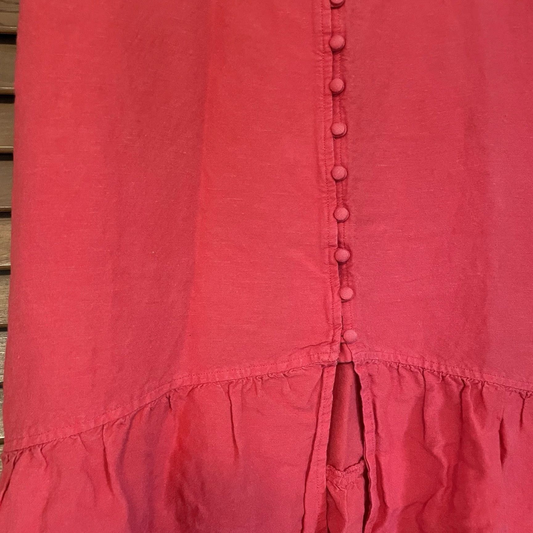 Express VINTAGE Express Skirt Midi Long Red Button Down L Women’s Regular Lipstick Red 90s Y2K Bohemian Grunge Festival Retro Size 36" / US 14 / IT 50 - 3 Thumbnail