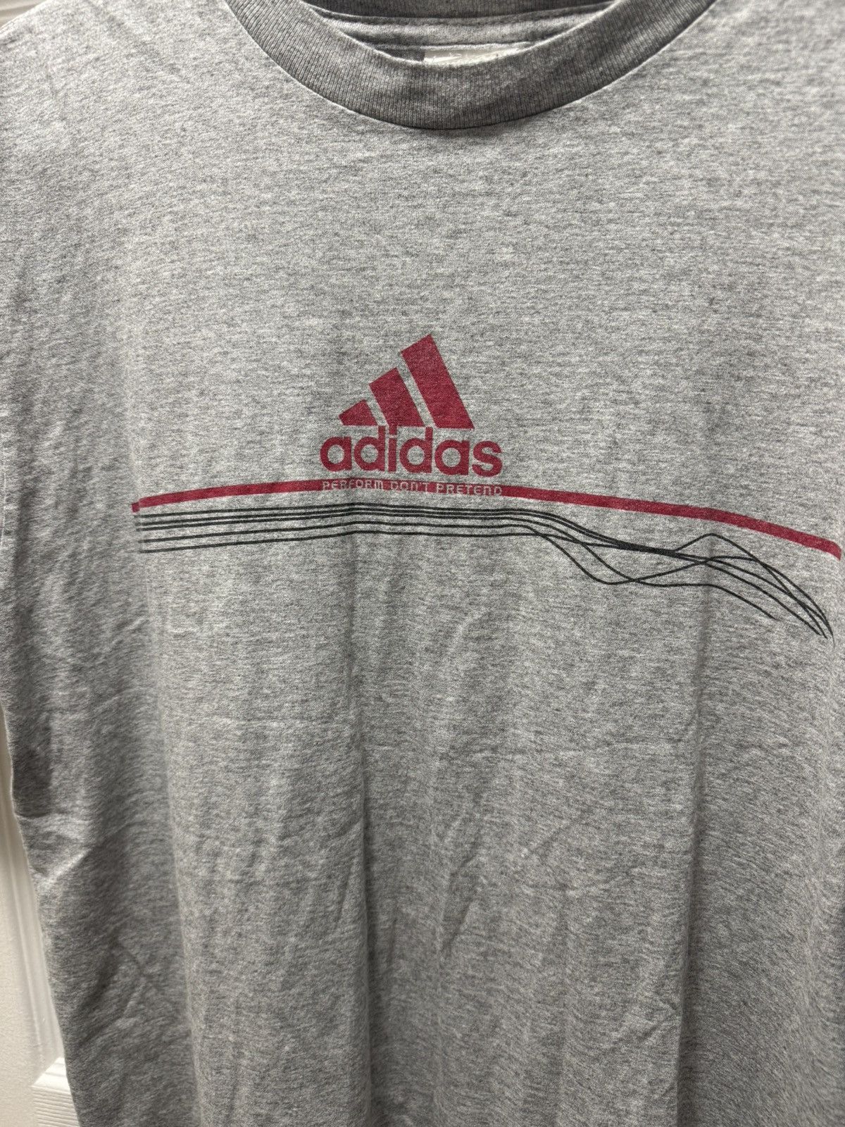 Adidas Adidas Perfrom Don't Pretend Vintage 2000s Grey Shirt Y2K Size US L / EU 52-54 / 3 - 2 Thumbnail