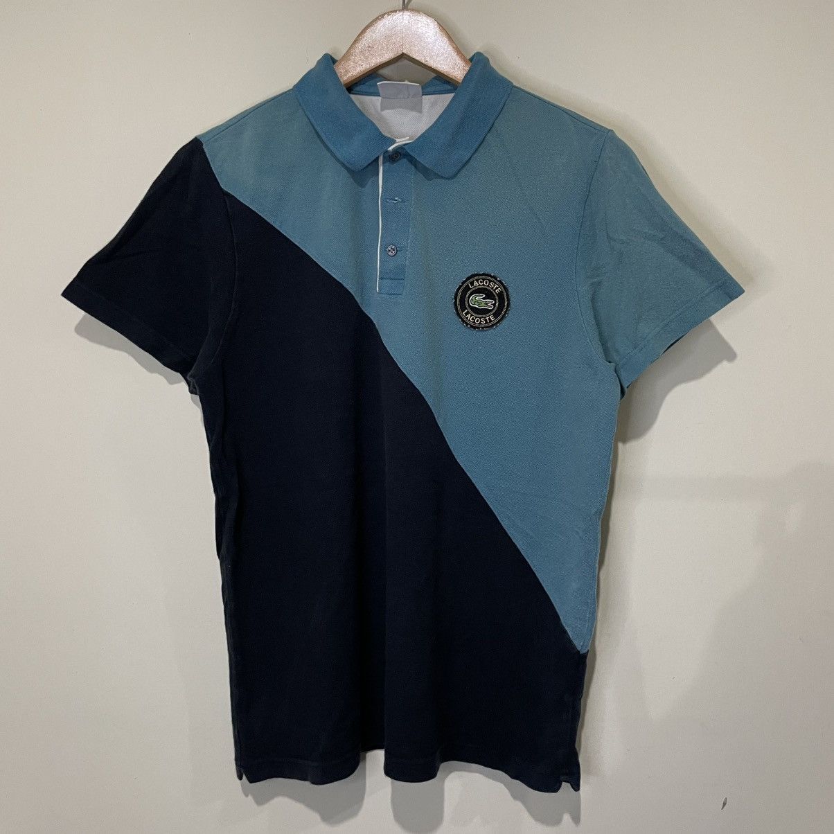 Lacoste Lacoste polo shirt two-tone design in teal and dark blue Size US M / EU 48-50 / 2 - 1 Thumbnail