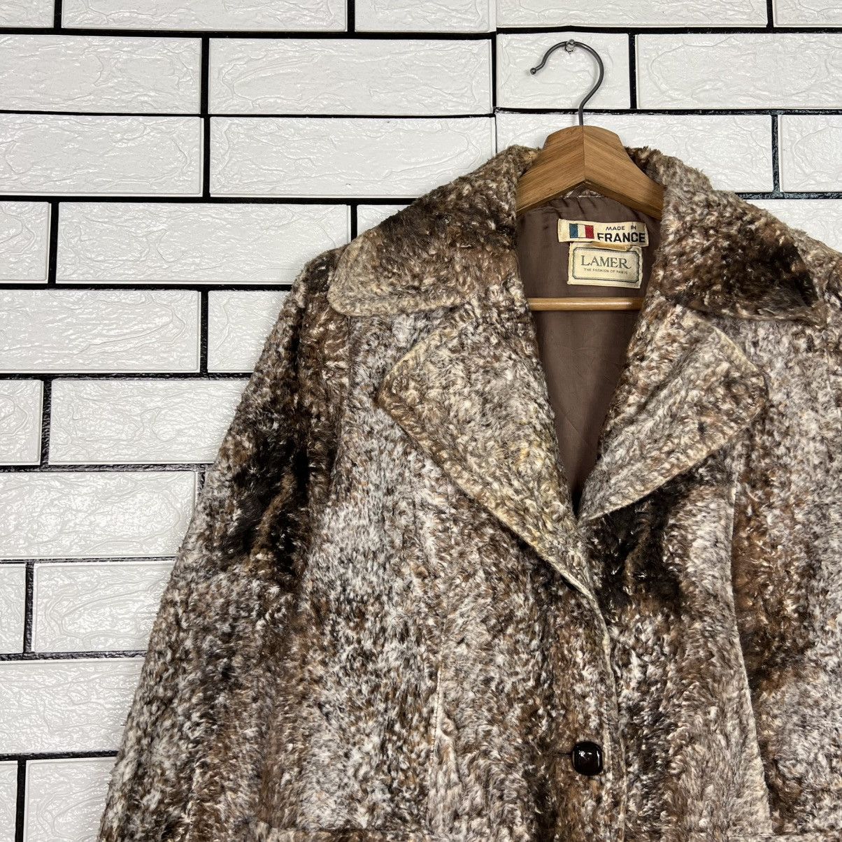 Vintage 80's LAMER Faux Fur Rayon Long Coat #4132-C188 Size M / US 6-8 / IT 42-44 - 4 Thumbnail