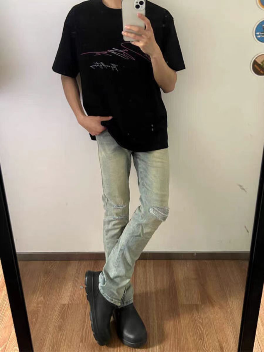 Japanese Brand × Jean Washed and distressed zipper jeans Size US 30 / EU 46 - 1 Thumbnail