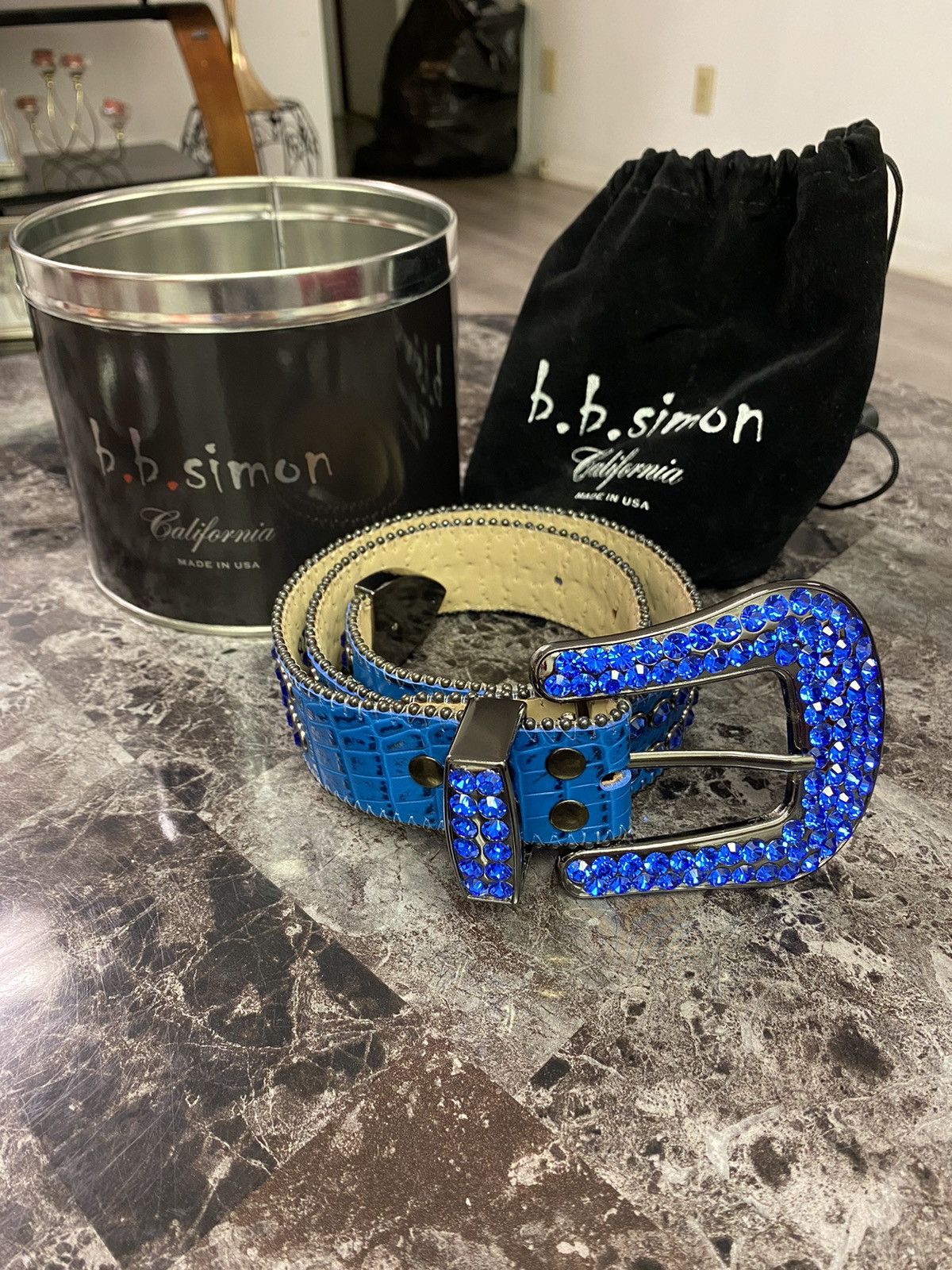 image of B B Simon B.b. Simon Belt- Blue Eye, Men's (Size 28)
