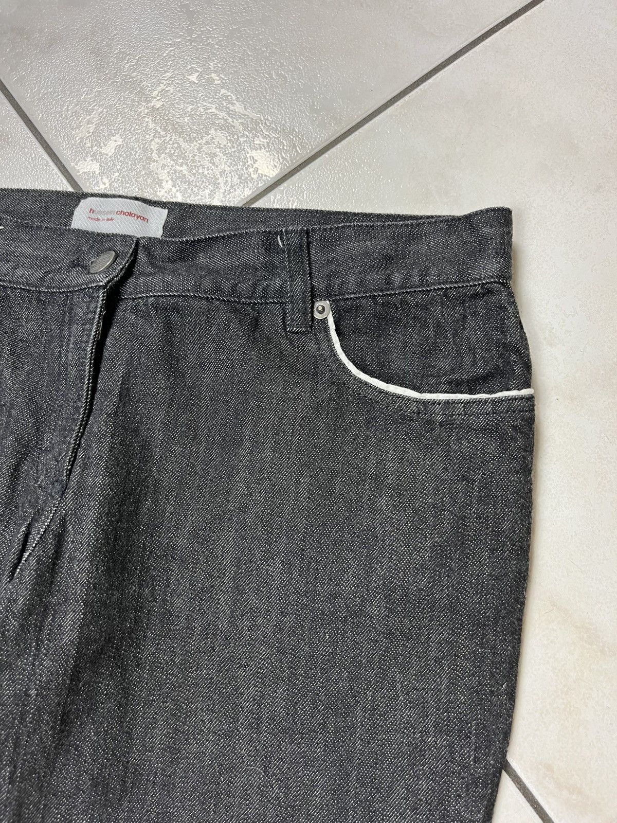 Vintage hussein chalayan archive raw denim goth jeans pants