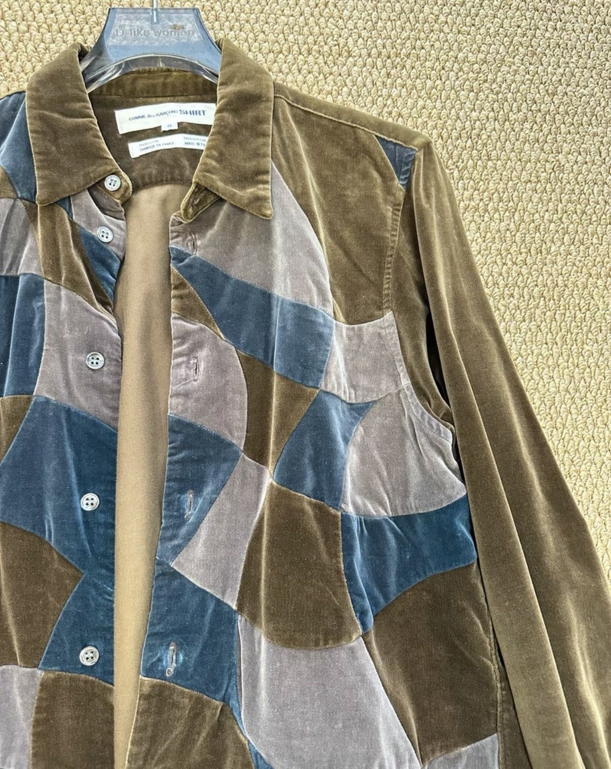 Comme des Garcons COMME des GARÇONS Velvet Geometric Patchwork Shirt K23 Size US S / EU 44-46 / 1 - 4 Thumbnail