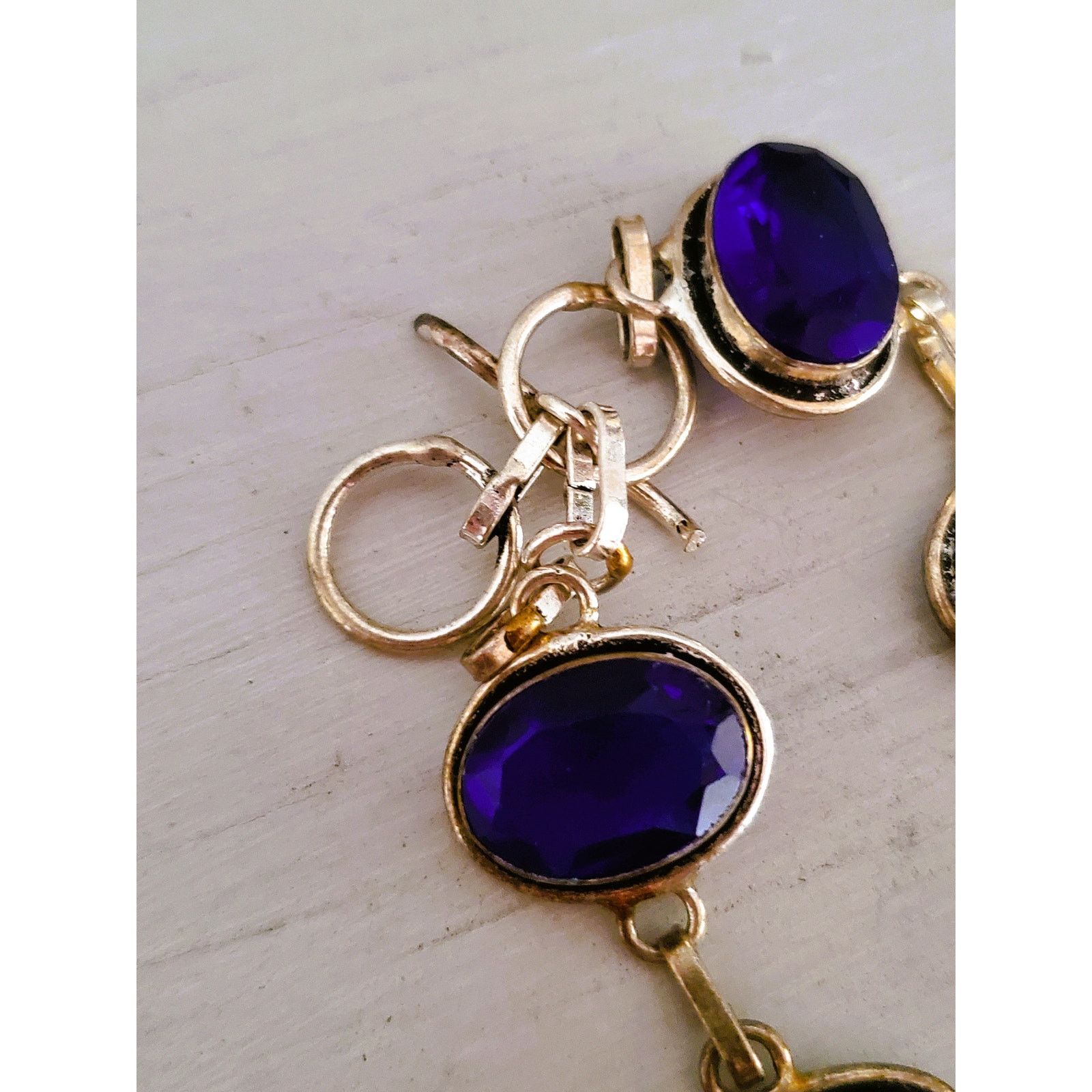 Other Sterling Silver Blue Glass Toggle Clasp Bracelet Earring Set Size ONE SIZE - 4 Thumbnail