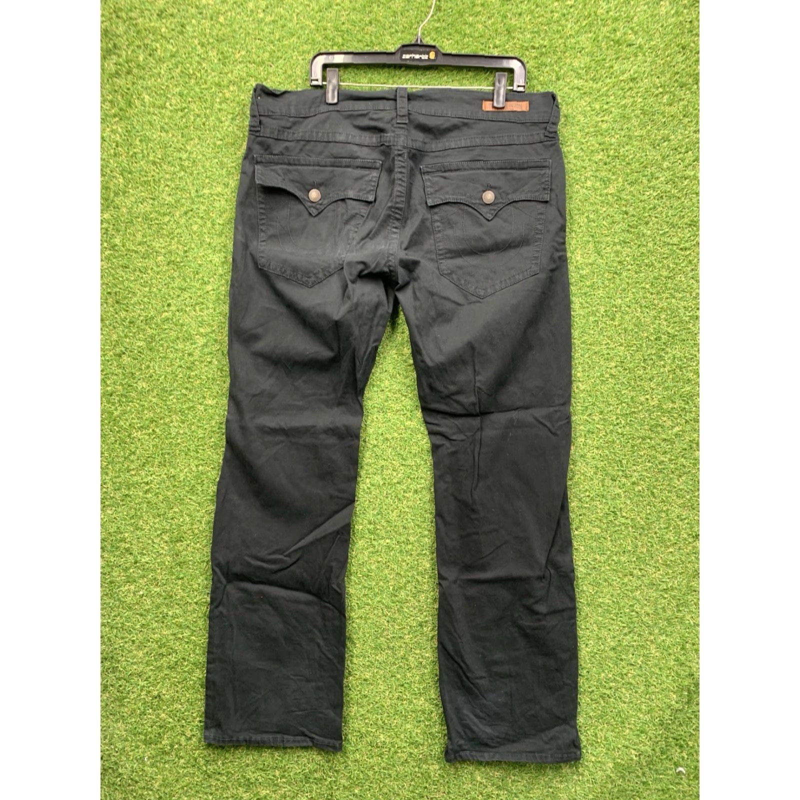 True Religion VINTAGE True Religion Jeans Mens 36 Ricky Flat Pockets Relaxed Straight Black Denim Y2K Size US 36 / EU 52 - 2 Thumbnail