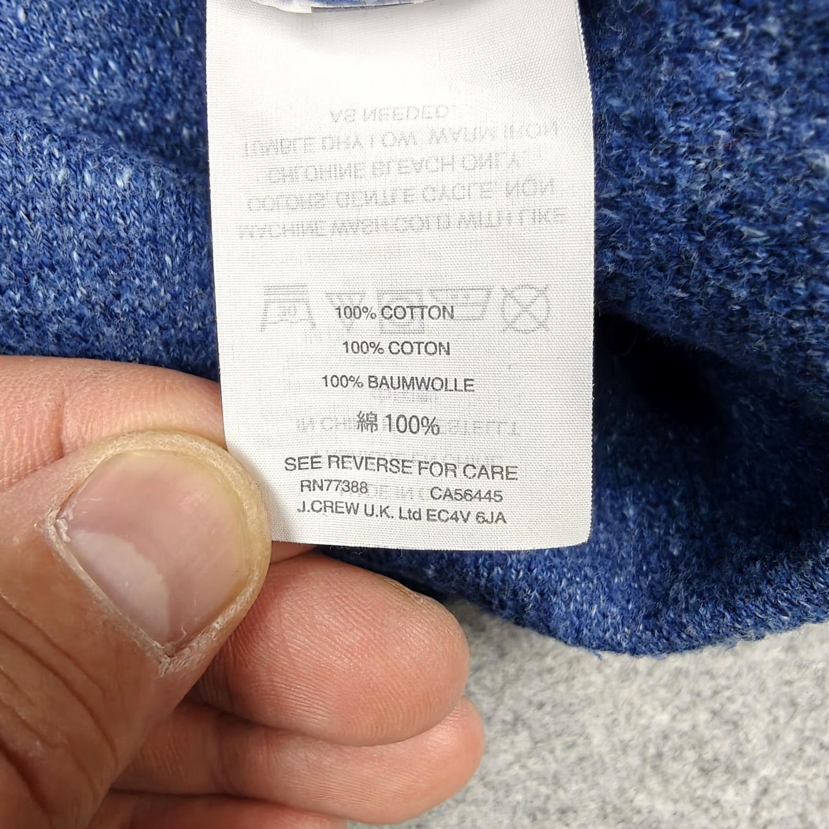J.Crew VINTAGE J.CREW Sweater Mens L Blue 100% Cotton 1/4 Zip Mock Neck Knit Pullover Size US L / EU 52-54 / 3 - 4 Thumbnail