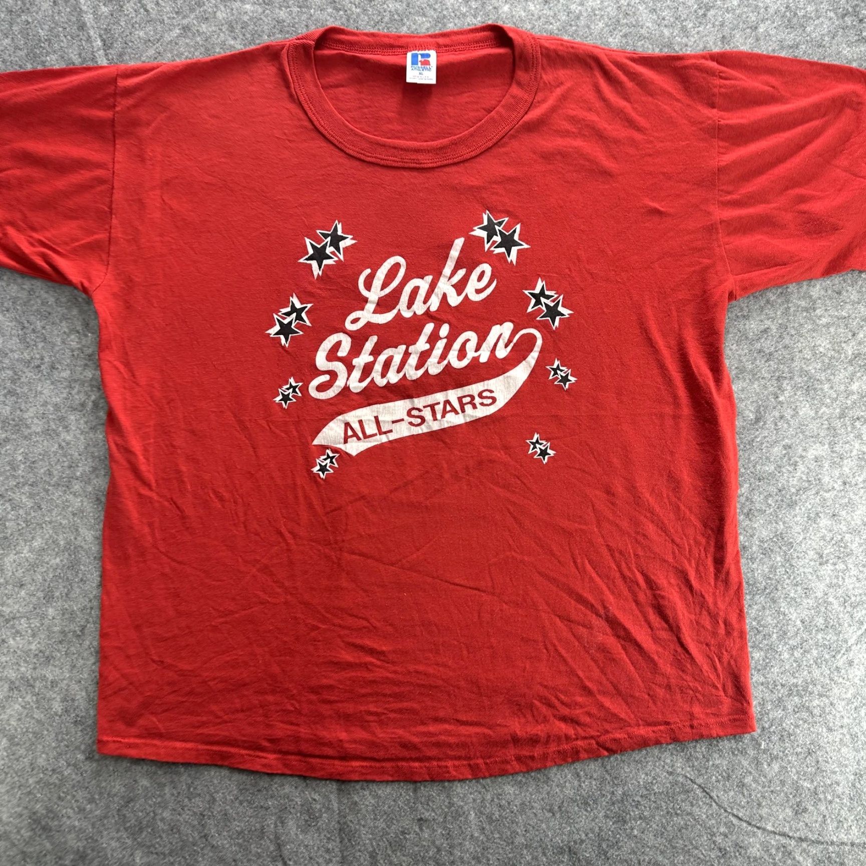 Russell Athletic VINTAGE Russell Athletic Shirt Mens XL Red Lake Station All Stars 90s Sports Tee USA Size US XL / EU 56 / 4 - 2 Thumbnail