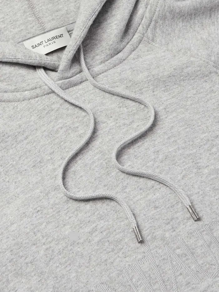 Saint Laurent Paris o1b1hav110325 Logo-Embroidered Hoodie in Grey Size US XXL / EU 58 / 5 - 5 Thumbnail