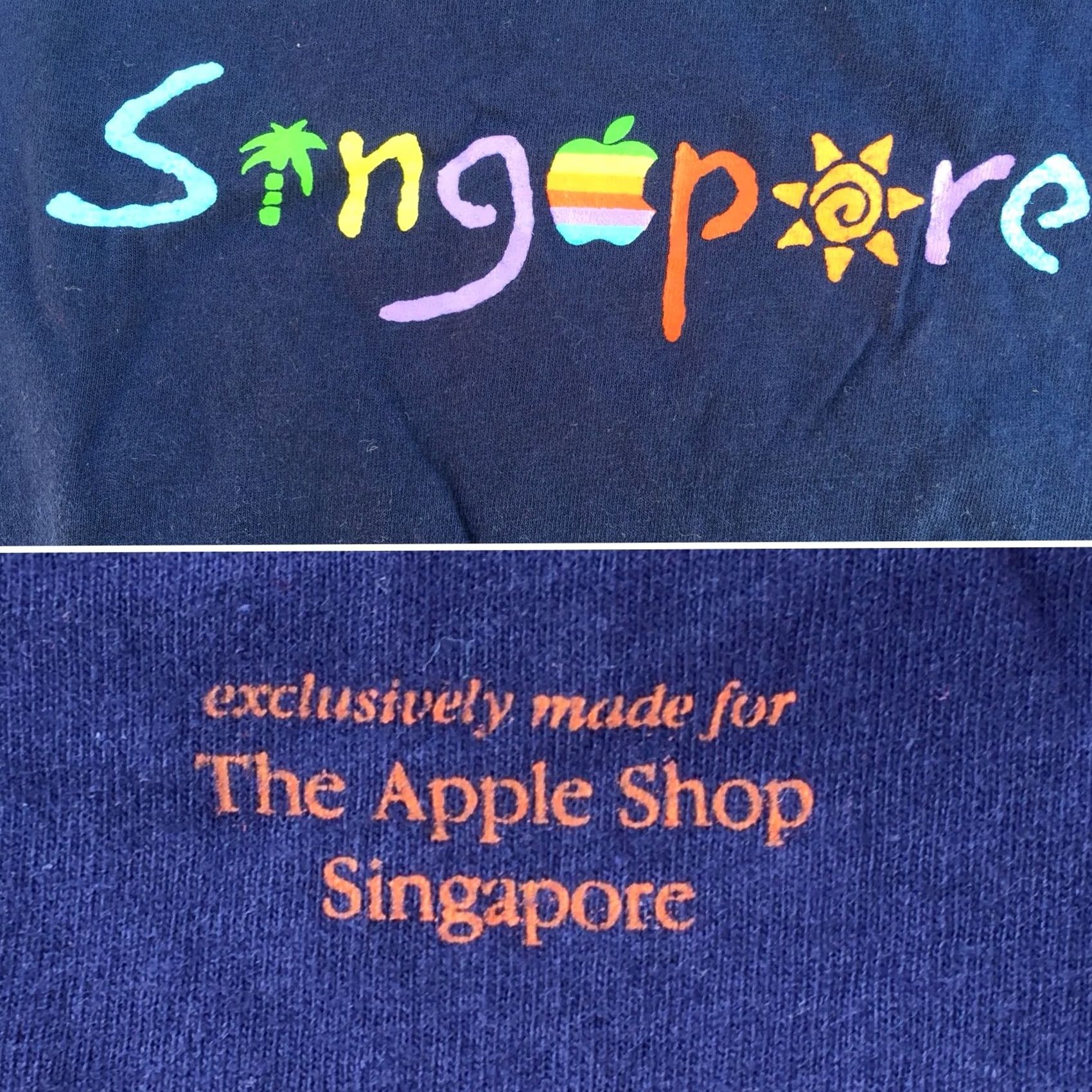 Hanes VINTAGE Hanes Beefy-T T-Shirt 80s 1980s Rainbow Apple Singapore The Apple Shop Mens M Blue Graphic Tee Shoes? Size US M / EU 48-50 / 2 - 2 Thumbnail