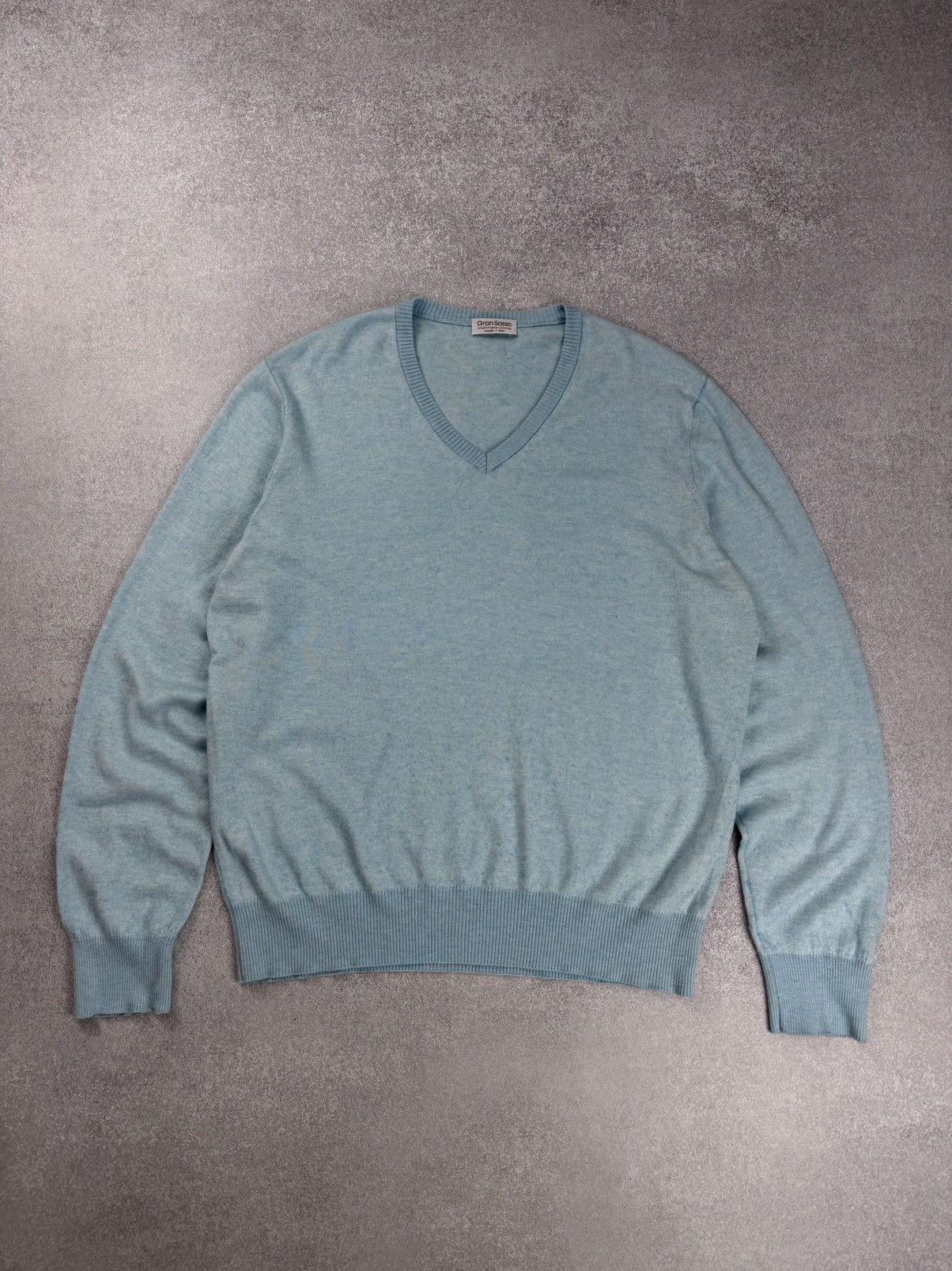 Gran Sasso Gran Sasso V-Neck Cashmere/Cotton Knit Sweater Men’s Size 54 Size US L / EU 52-54 / 3 - 1 Thumbnail