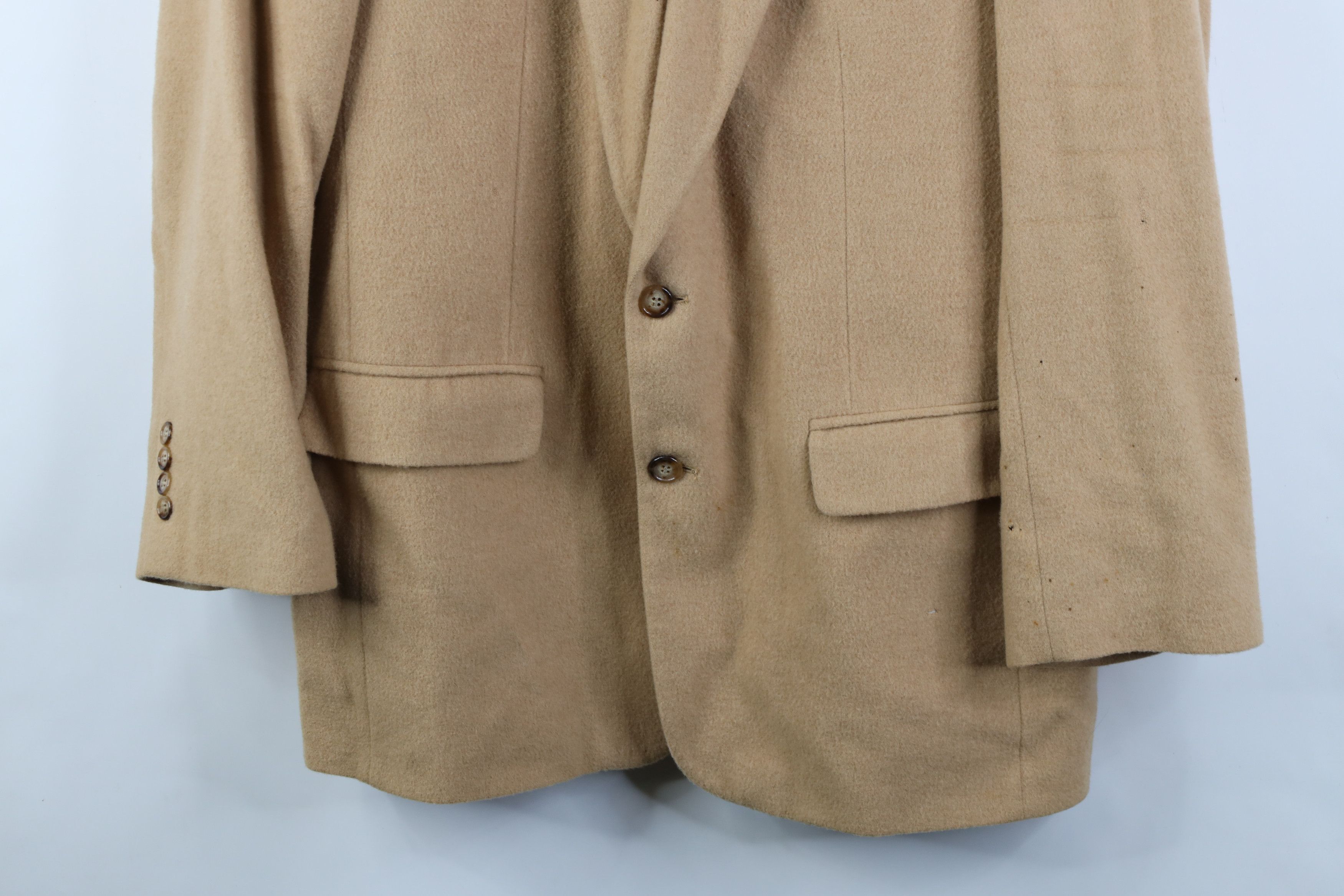 Vintage Vintage 90s Streetwear Camel Hair 2 Button Blazer Jacket USA Size US XXL / EU 58 / 5 - 3 Thumbnail