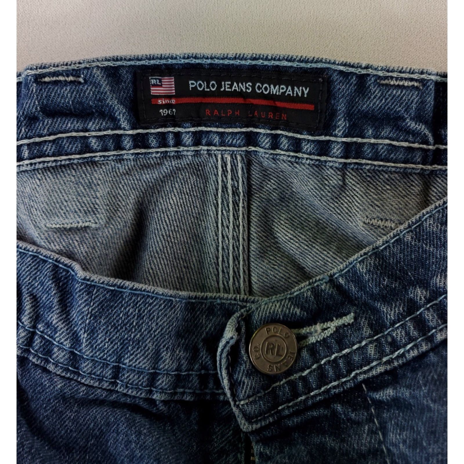 Polo Ralph Lauren Polo Jeans Ralph Lauren Cargo Blue Jeans Welders Carpenter Baggy Mens 40x34 Blue 40 Mens 34 Inseam Regular Wide-Leg Size US L / EU 52-54 / 3 - 3 Thumbnail