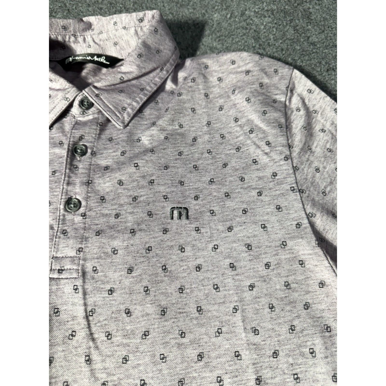 TravisMathew Travis Mathew Polo Shirt S Short Sleeve Golf Light Purple Geometric Embroidered Logo Button Collar Mens Size US S / EU 44-46 / 1 - 5 Thumbnail