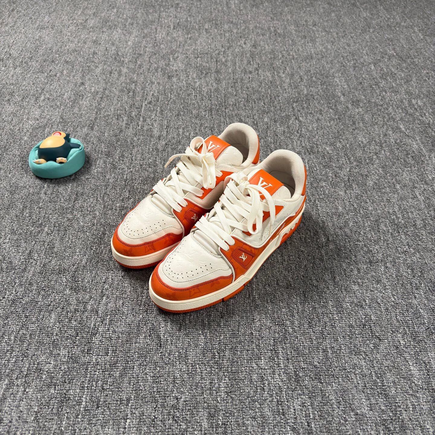 LV Trainer White Orange Embossed AOP 9/10 40
