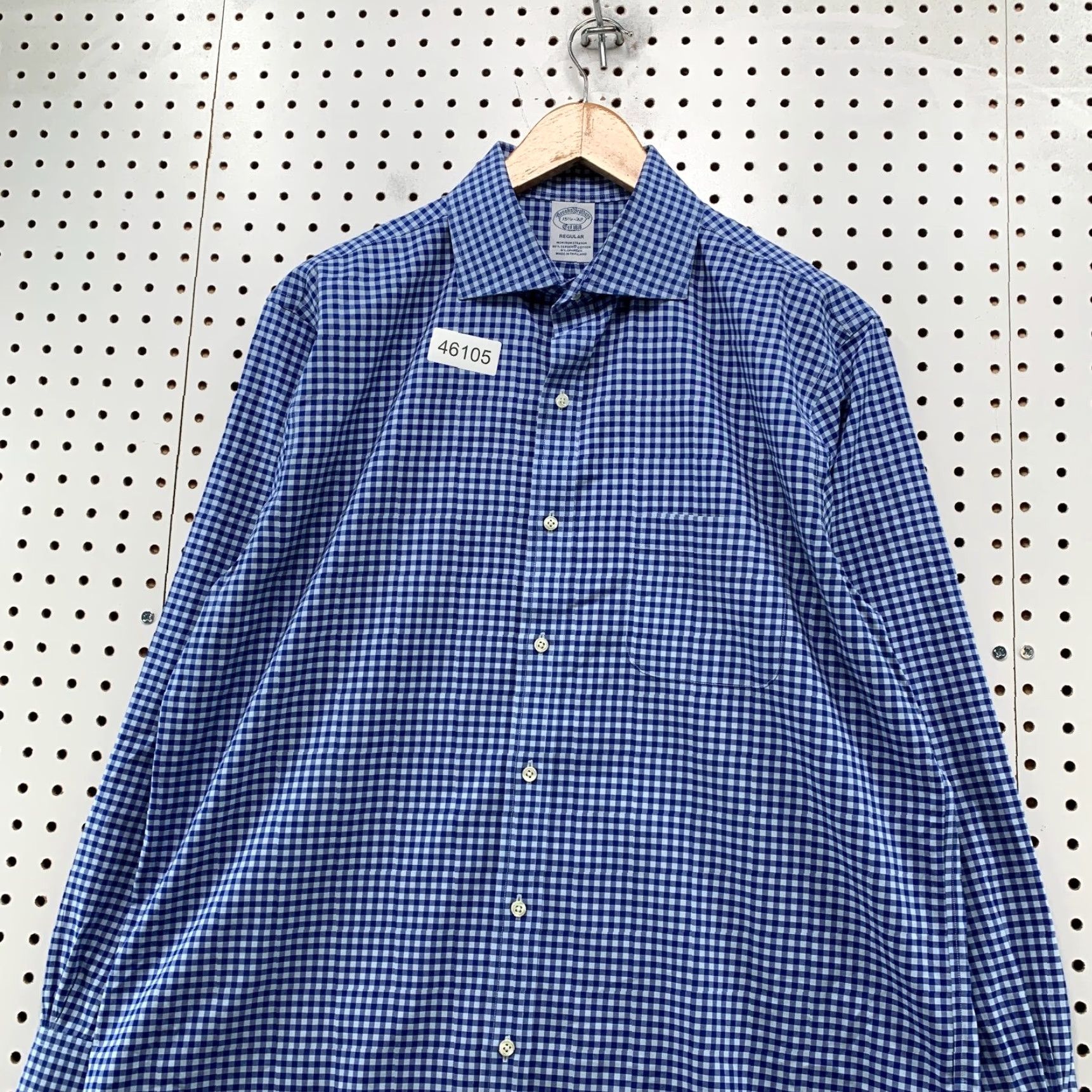 Brooks Brothers Brooks Brothers Button Shirt Mens Large Neck 15.5 32 Blue Check Non Iron Stretch Dress Shirt Regular Long Sleeve Mens Size US L / EU 52-54 / 3 - 5 Thumbnail