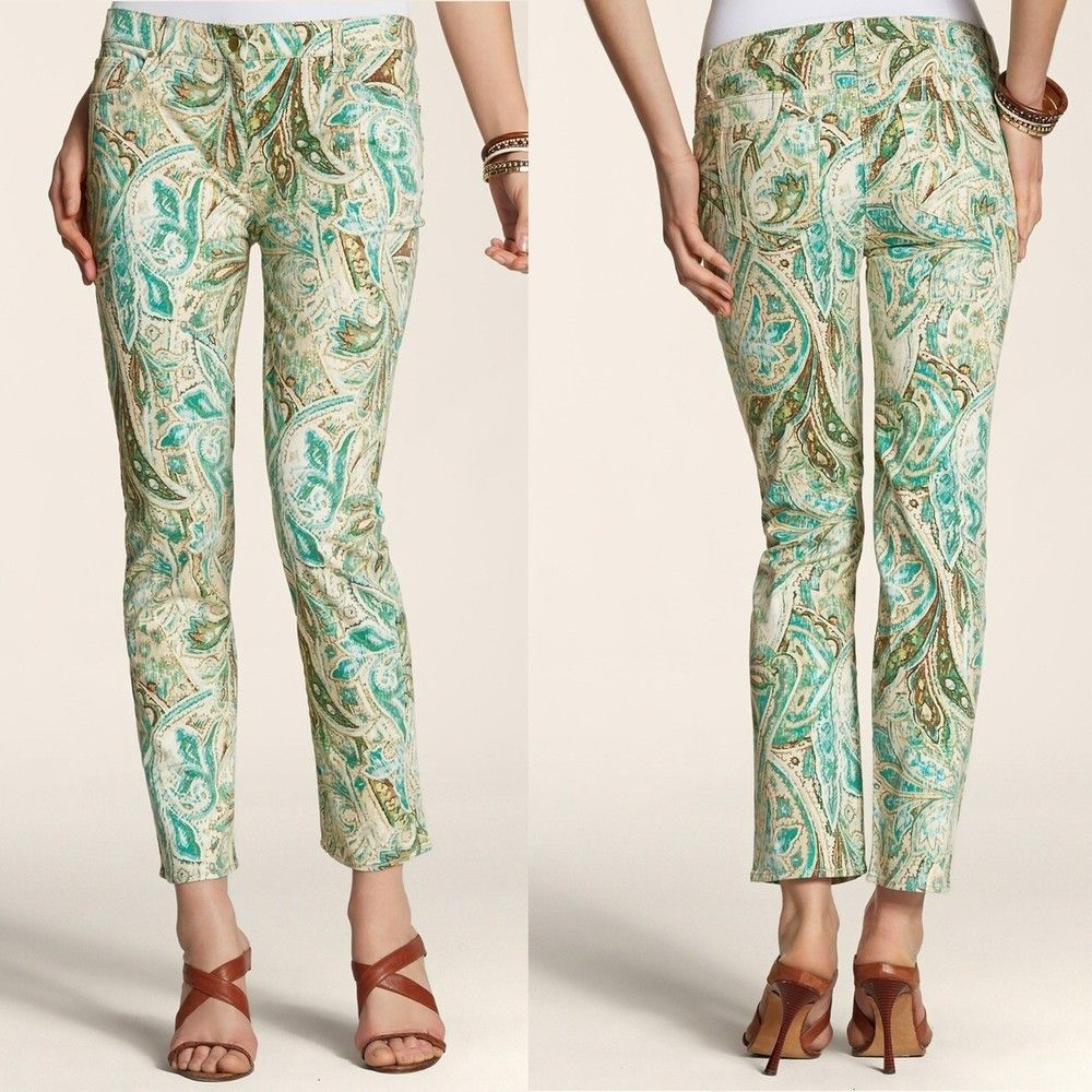 Chicos Chico's Exotic Paisley Skimmer Pants Size 2.5 US L Size 36" / US 14 / IT 50 - 1 Thumbnail