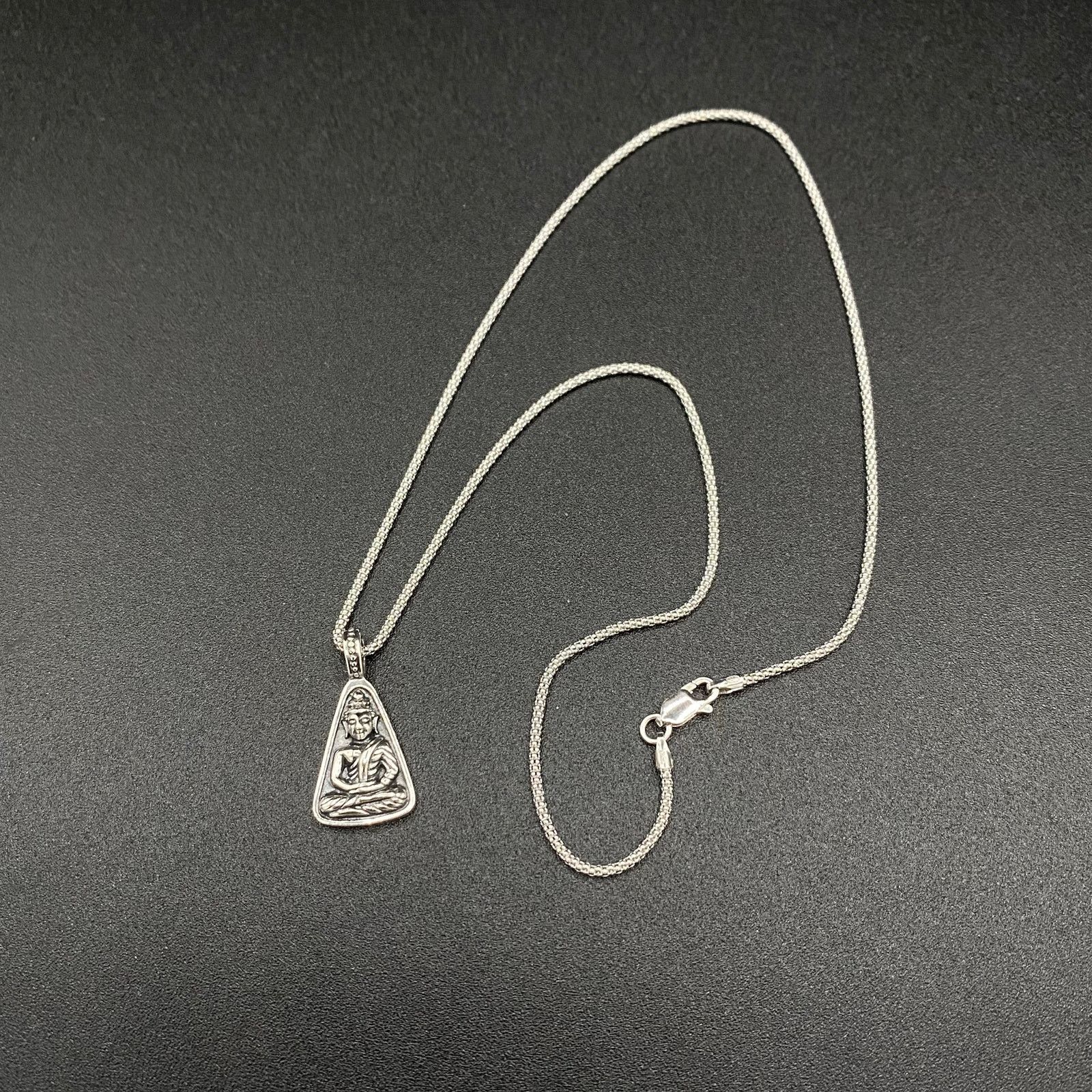 The Unbranded Brand Sterling Silver Buddha Necklace Popcorn Chain Size ONE SIZE - 1 Thumbnail