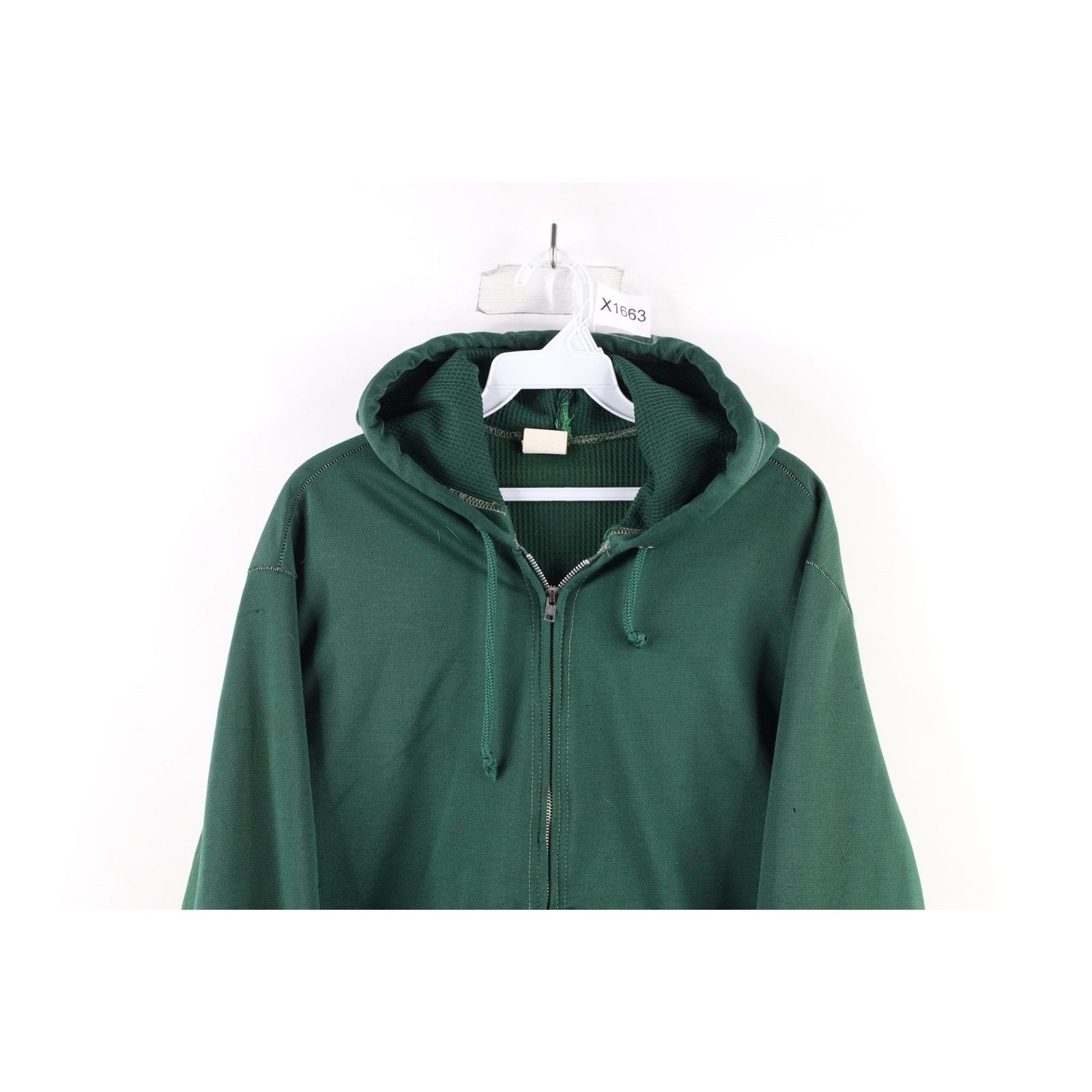 Vintage Vintage 70s Streetwear Thermal Waffle Knit Lined Hoodie USA Size US L / EU 52-54 / 3 - 2 Thumbnail