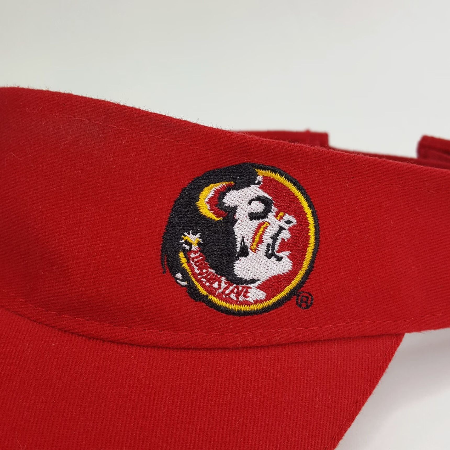 Vintage VINTAGE Florida State Seminoles Visor Adjustable Hat Red Casual Outdoor Twill Cotton 90s Y2K College Sports University Logo Men Cap - Mens Size ONE SIZE - 3 Thumbnail