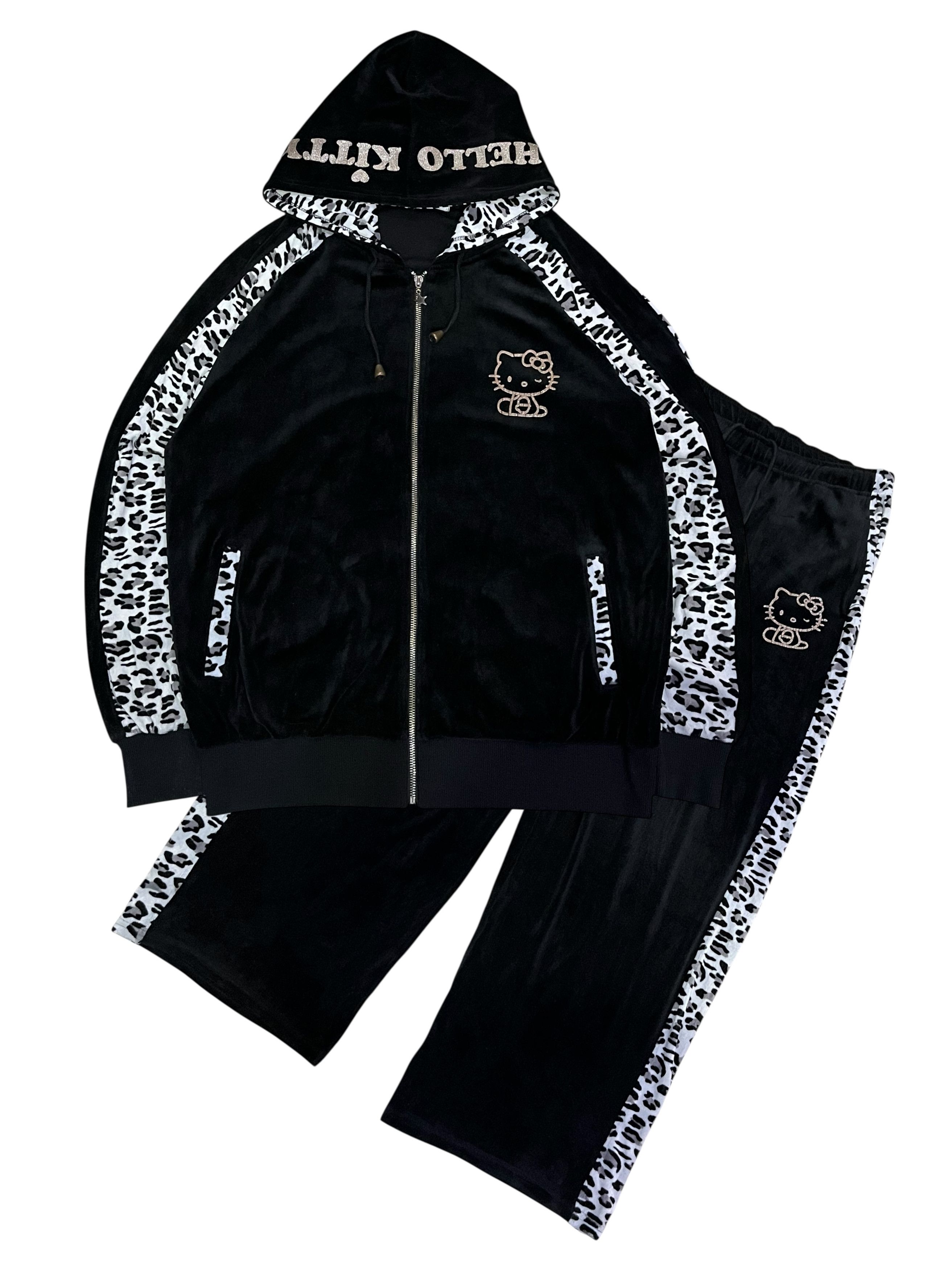 Ne-Net 🔥RARE JAPAN-ONLY HELLO KITTY Velvet Leopard Tracksuit Set Size US L / EU 52-54 / 3 - 2 Thumbnail