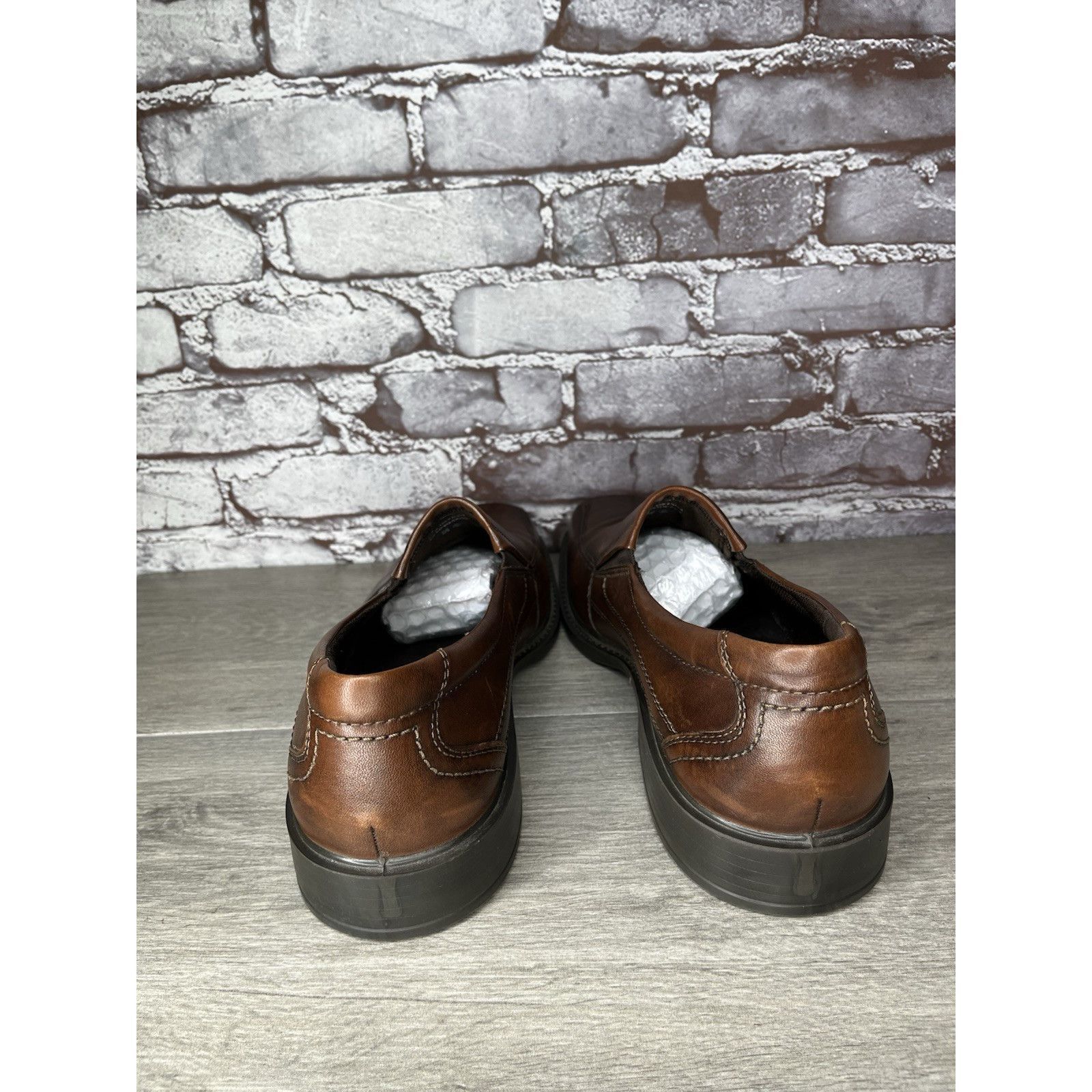 Ecco ECCO Brown Leather Slip On Casual Loafers Comfort Shoes Men Size US 14 / EU 47 - 5 Thumbnail