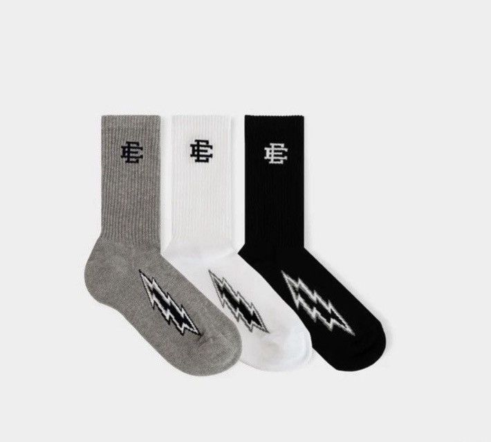 Eric Emanuel Eric Emanuel Lightning bolt socks grey white black 3 pack Size ONE SIZE - 1 Thumbnail