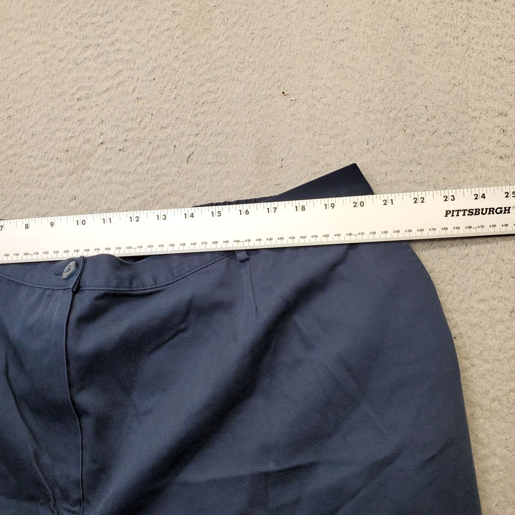 Vintage L.L. Bean Womens Size 26W Trouser Pants Blue 100% Cotton Elastic Waist Original Fit Pockets Flat Front Casual Outdoor All Seasons Size 26" / US 2 / IT 38 - 6 Thumbnail