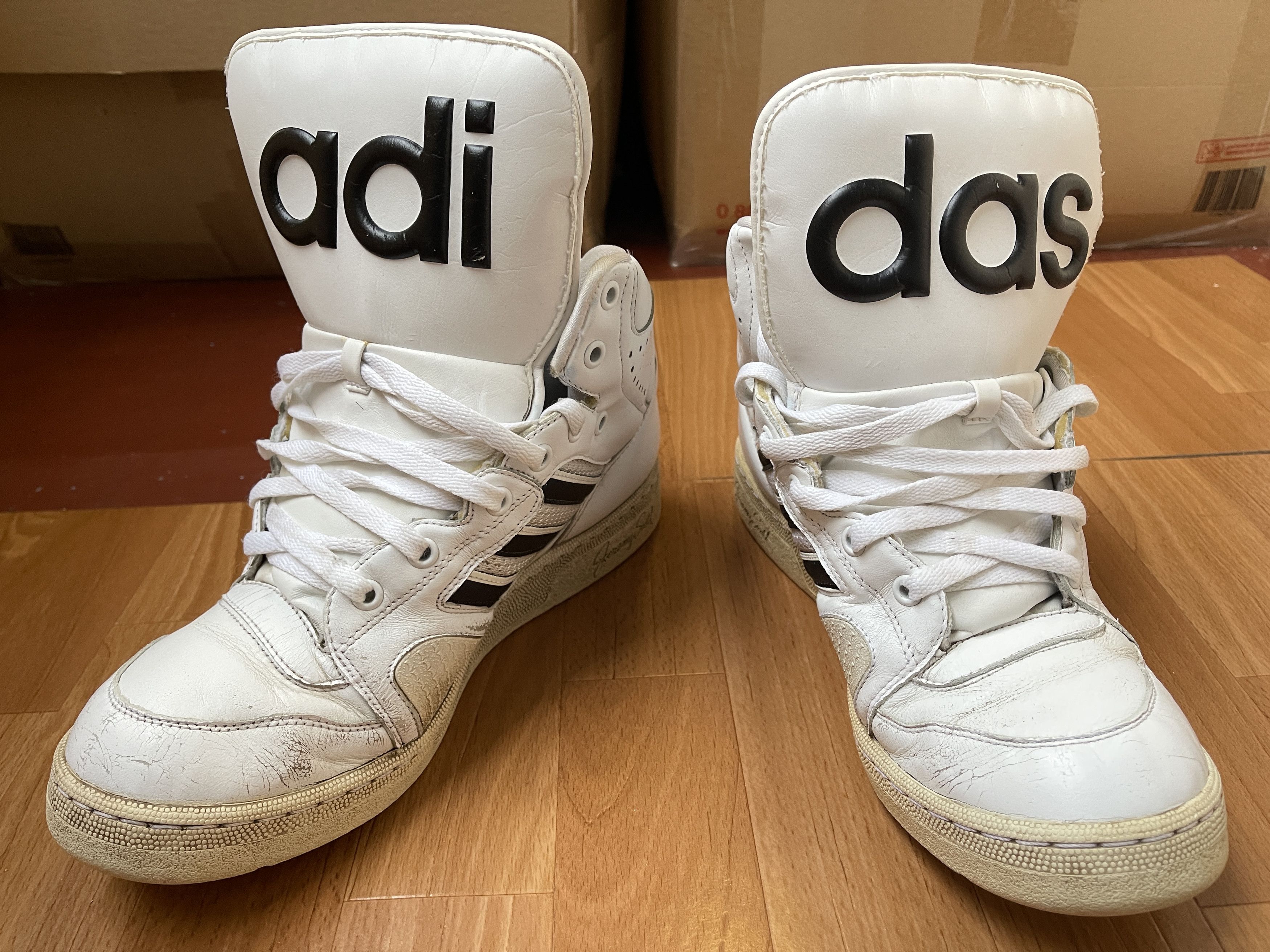 Adidas × Jeremy Scott Adidas sneakers, Jeremy Scott Instinct, Hi Top shoes, V24529 Size US 10.5 / EU 43-44 - 3 Thumbnail