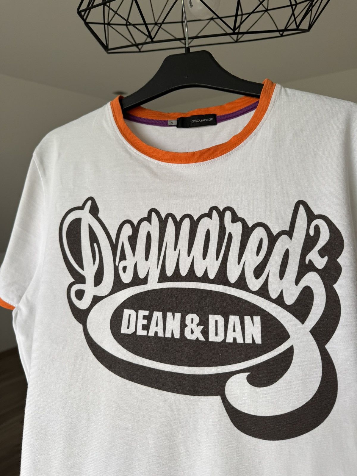 Dsquared2 × Japanese Brand Dsquared2 Logo Y2K Ringer T-shirt 00s Dean&Dan White XL Size US XL / EU 56 / 4 - 9 Thumbnail