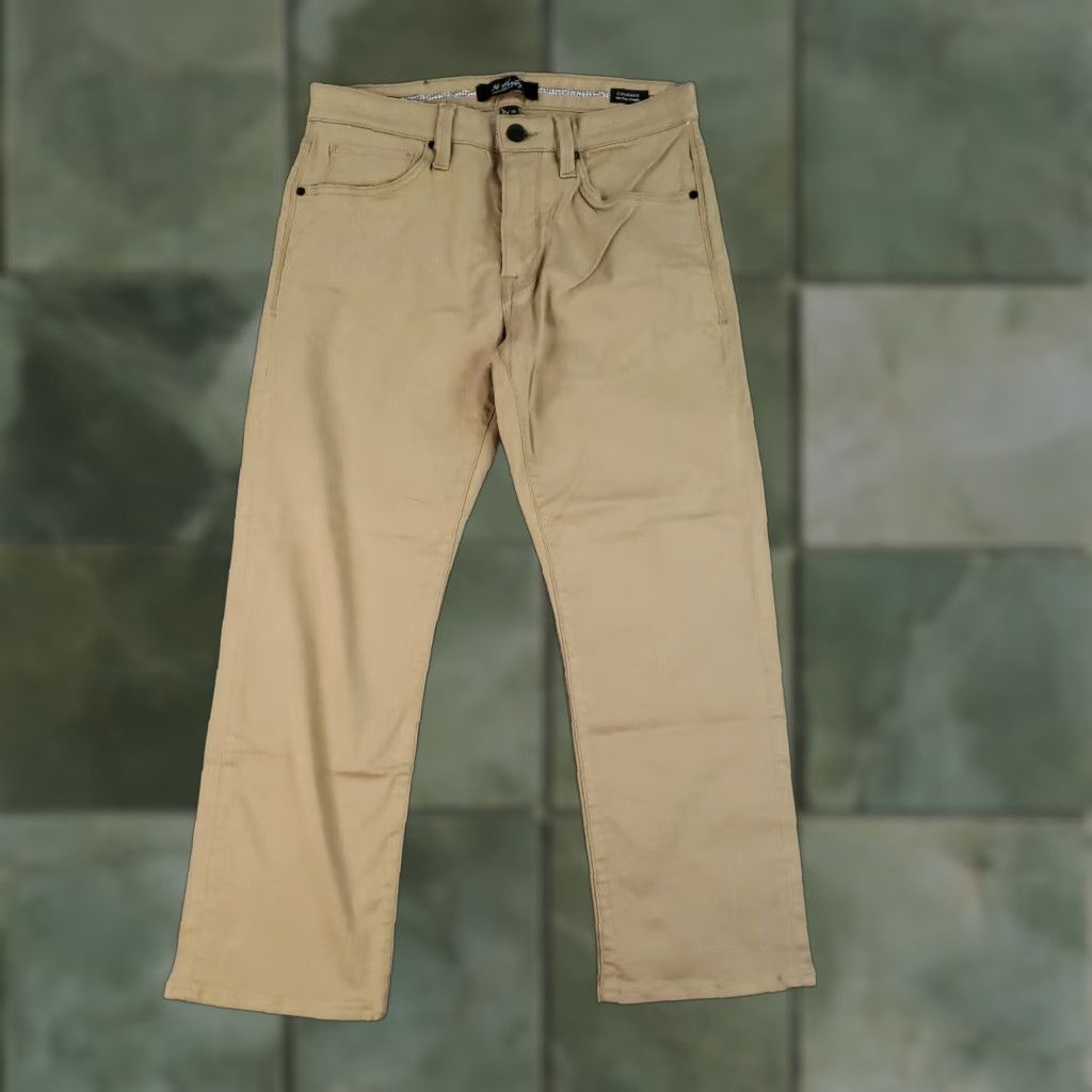 Vintage 34 Heritage Mens Pants 31x24 Brown Chino Flat Front Comfort Classic Regular Zip Straight Size US 31 - 1 Thumbnail