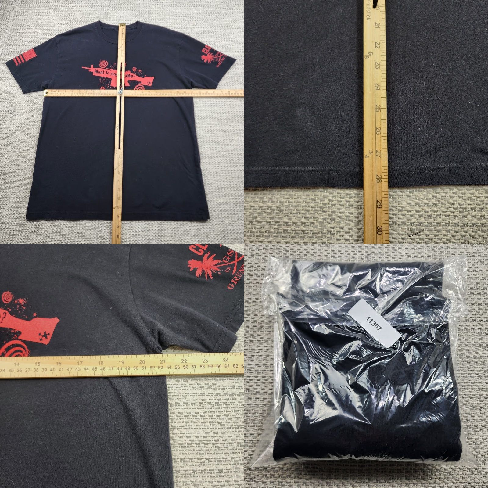 Vintage Grunt Style Shirt Mens Large Black Patriotic Military Size US L / EU 52-54 / 3 - 8 Thumbnail